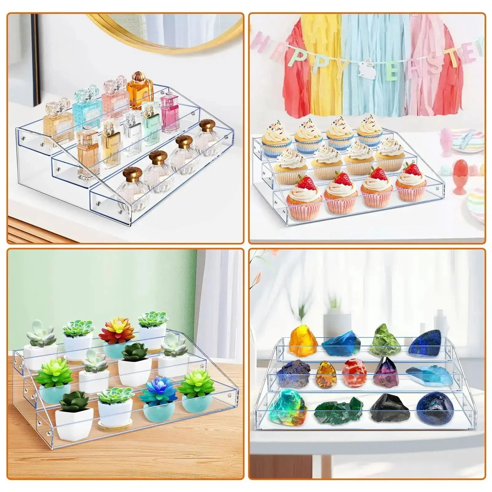 Clear Acrylic Miniature Display Shelf 2.75 Inch Wide Three Tier Stand For Figures, Vinyl Toys, Dolls And Jewelry, Easy Organization And Show Off Your Tiny Treasures On A Sleek Visible Display - Image 2