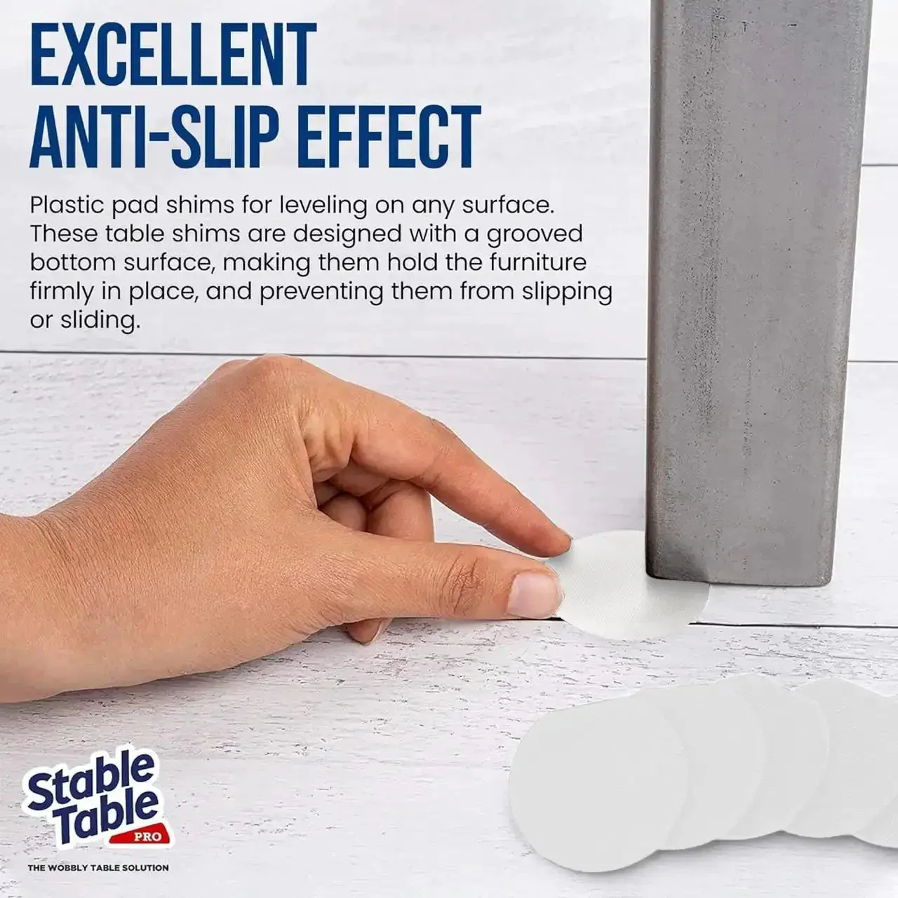 Clear Circular Table Leg Wedges For Wobble Free Furniture Non Slip Rubber Levelers Stackable Three And Three Quarter Inch Shims For Restaurants And Home Do It Yourself Repairs - Image 3