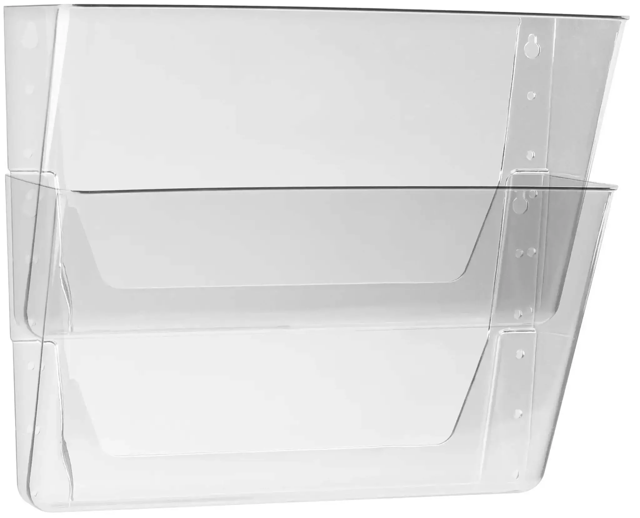 Clear Letter Size Wall File Organizer, 2 Pack, Easy Mount With Anchor Screws, Double Sided Tape, And Pocket Clip, Snap Together Pockets, One Piece Durable Design For Home Office, Fits Letter And A4 Documents Case Of 6 - Image 3