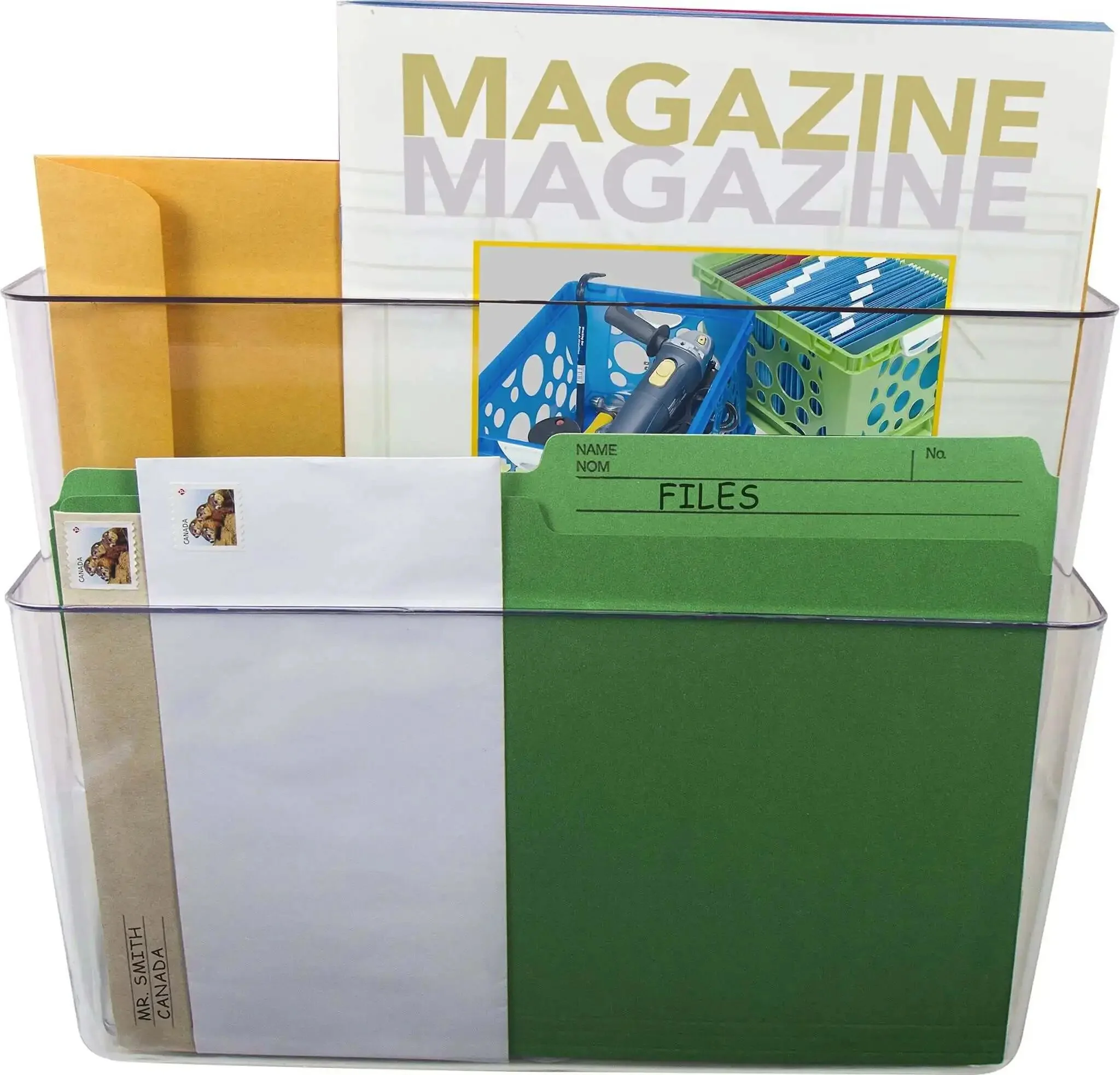 Clear Letter Size Wall File Organizer, 2 Pack, Easy Mount With Anchor Screws, Double Sided Tape, And Pocket Clip, Snap Together Pockets, One Piece Durable Design For Home Office, Fits Letter And A4 Documents Case Of 6 - Image 8
