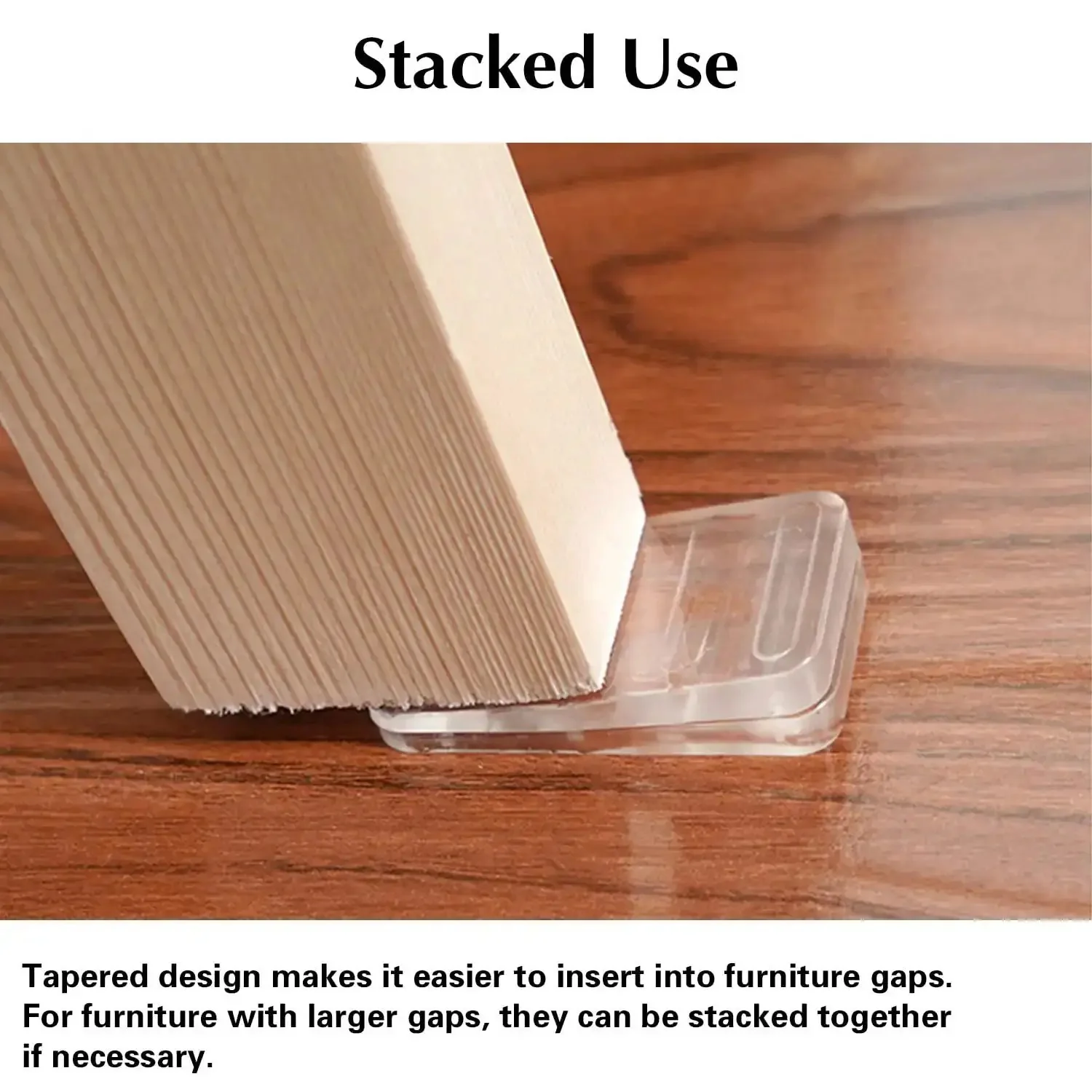 Clear Plastic Shim Wedges 8 Pack For Leveling Tables And Furniture, No Fuss Adjustable Feet Blocks, Trimmable And Cuttable For Appliances, Hot Tubs, Restaurants, And More, Supports Up To Three Eighths Inch - Image 5