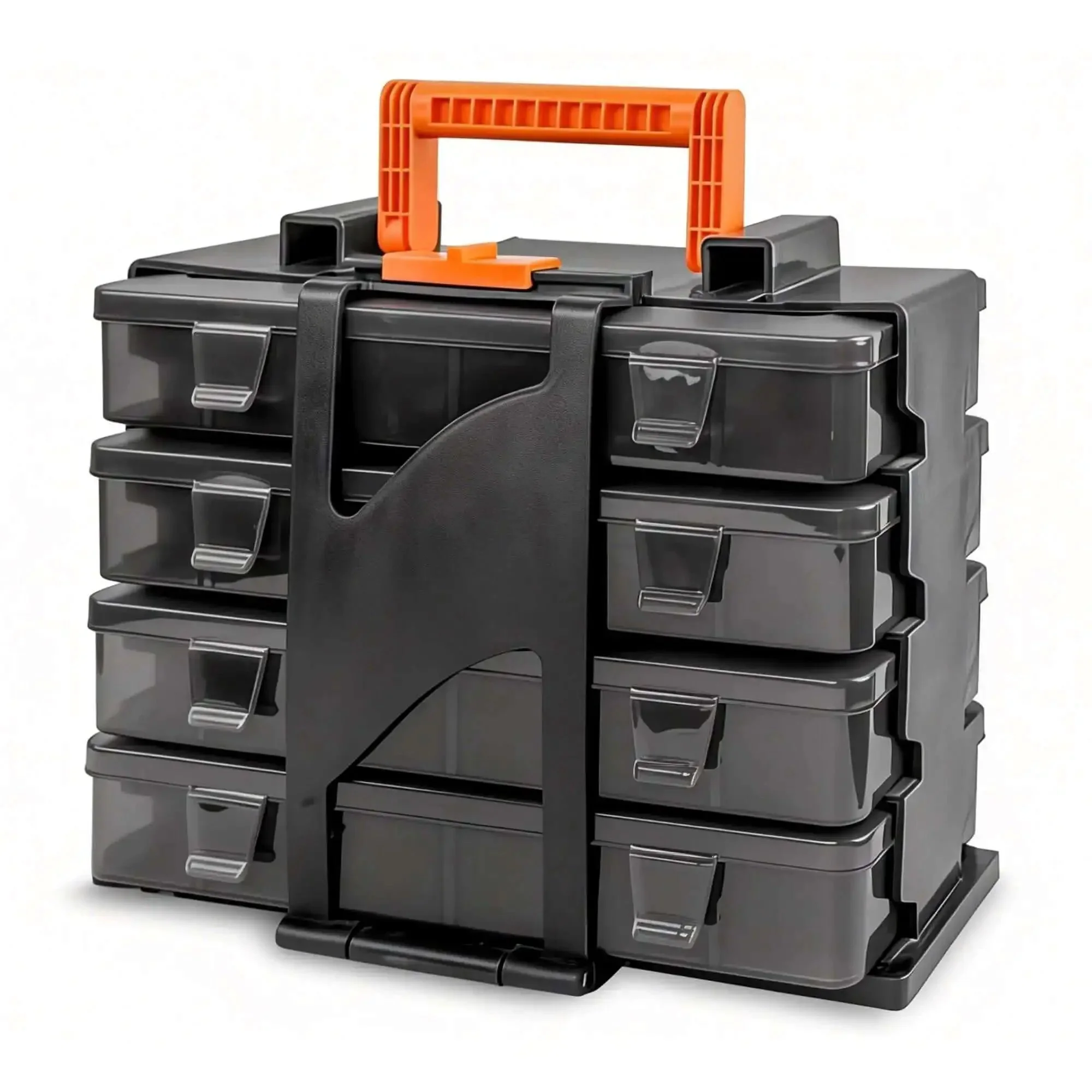 Clear Small Parts Organizer Box With 4 By 12 Compartments, Removable Dividers, Stackable Bead Organizer For Crafts, Beads, Screws, Fish Hooks And Tiny Parts, Ideal Tackle Box Storage For DIY, Home Workshop, And Hobbyists