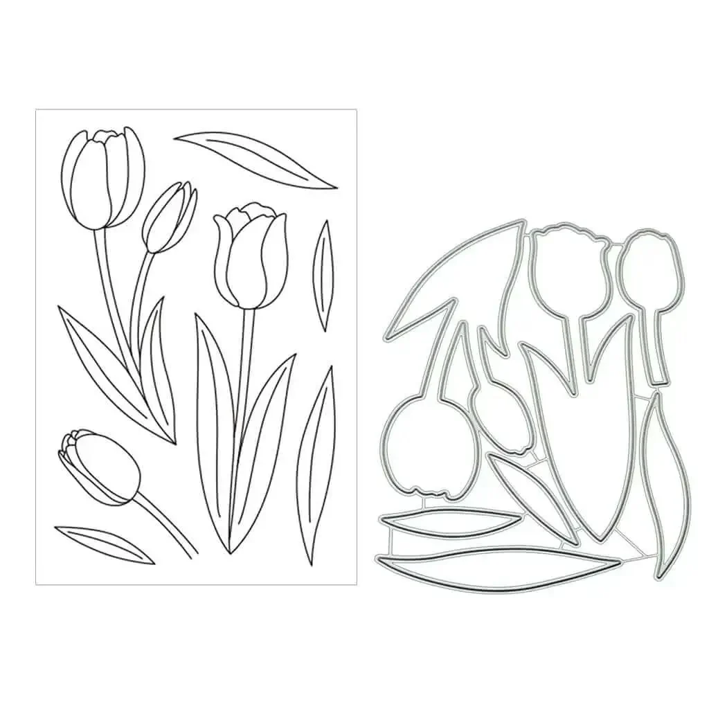 Clear Stamp And Die Set For Card Making And Scrapbooking, DIY Embossing And Photo Album Craft Kit, Reusable TPR Stamp With Cutting Dies, Carbon Steel Dies, Great For Handmade Cards And Creative Paper Crafts - Image 2