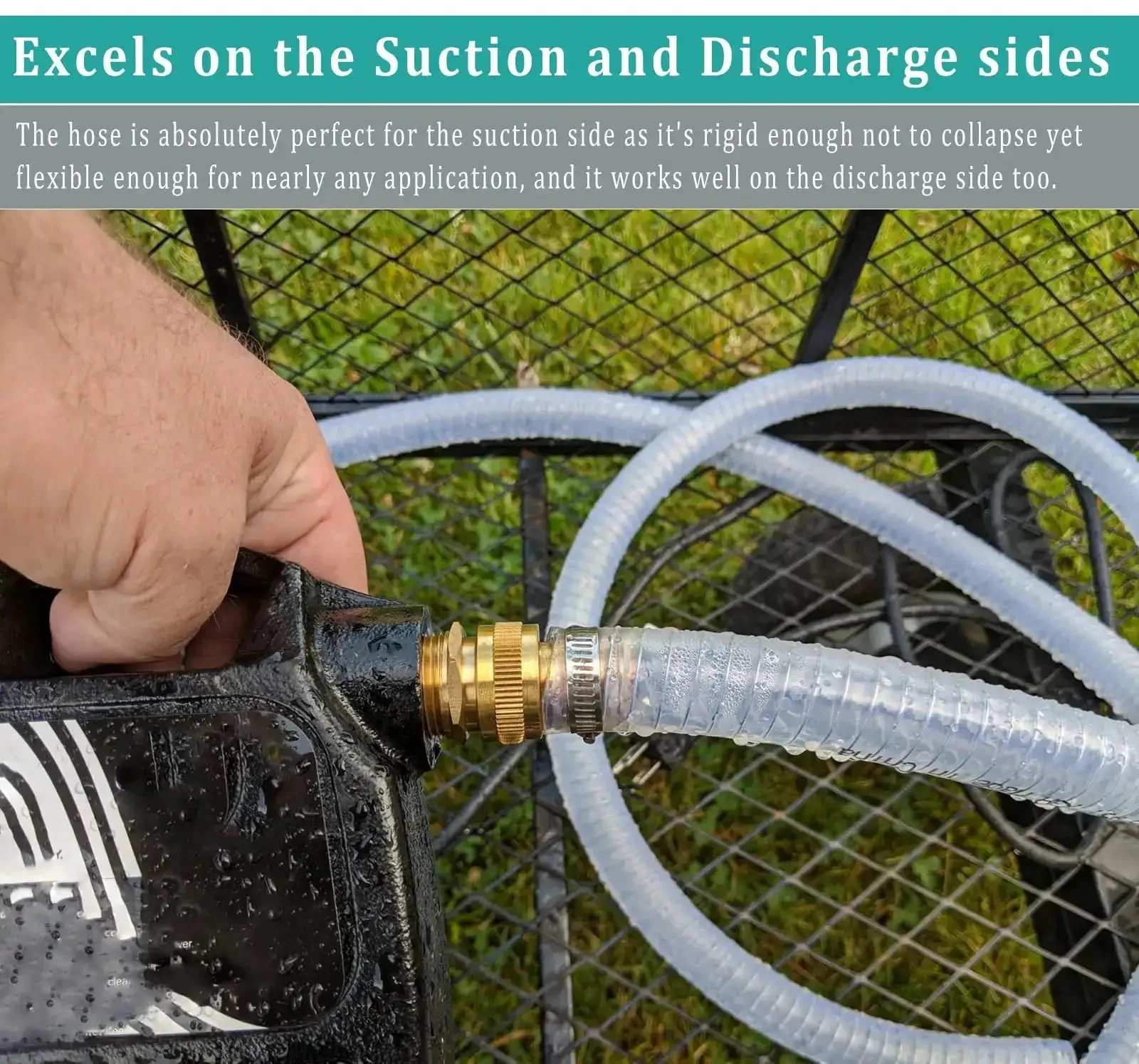 Clear Wire Reinforced Suction Hose 2 In ID X 2-5/16 In OD 10 Ft Heavy Duty Flexible PVC Spiral Steel Wire Tubing For High Pressure Vacuum Water Oil Powder Transfer - Image 4