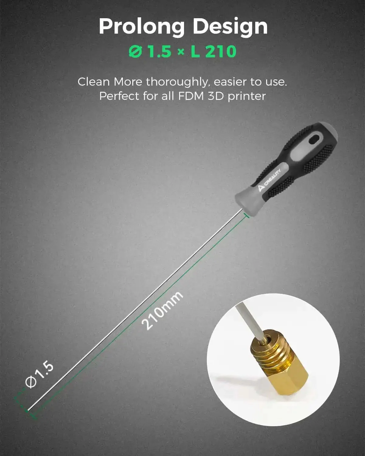 Clog Poke Nozzle Cleaning Kit For 1.75mm FDM 3D Printers, 1.5mm Extruder Cleaner With Arrow Tip, 210mm Cleaning Rod, Must-Have Tool For Unclogging Filament Jams And Keeping Nozzles Flowing Smooth On All Printers - Image 4