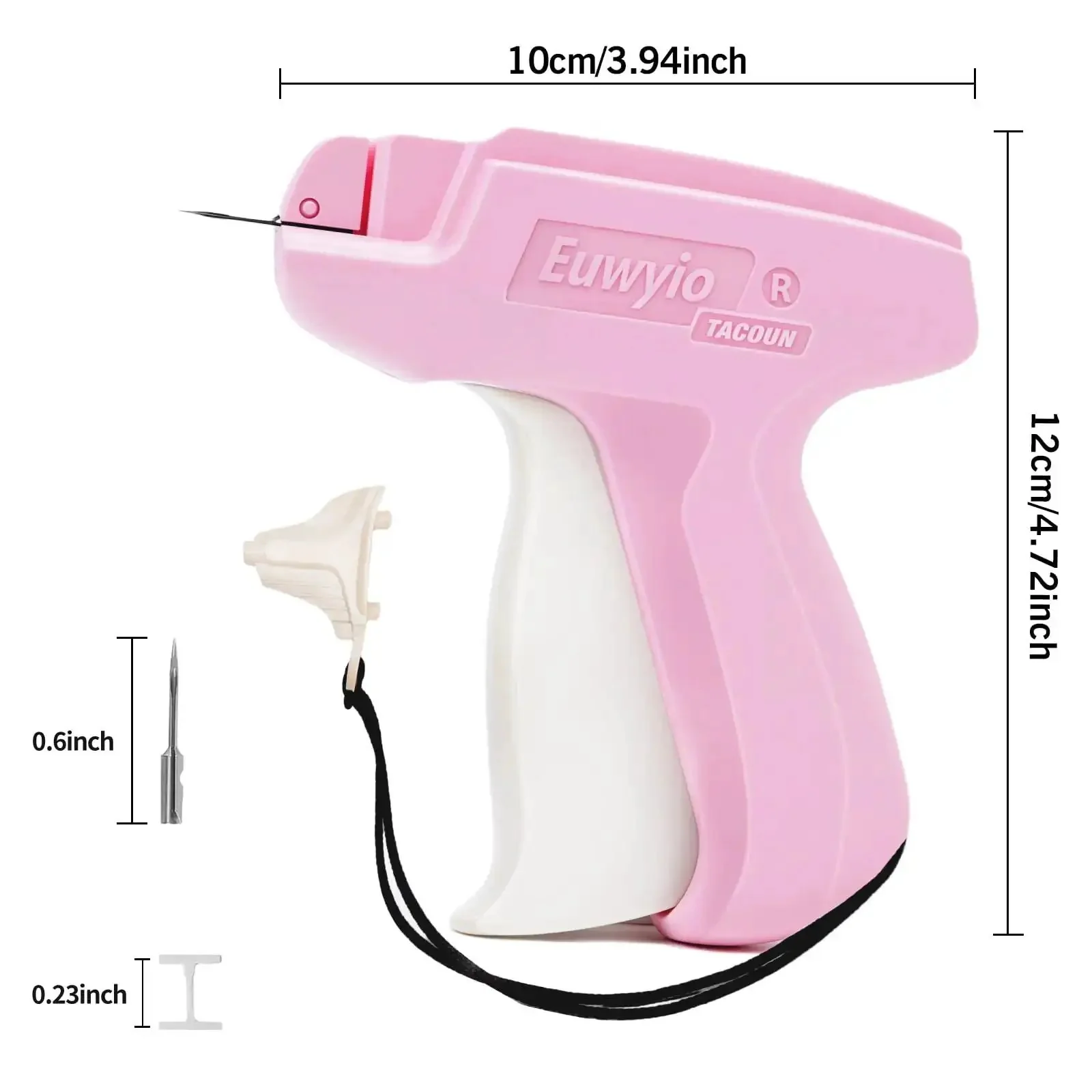 Clothing Repair Gun Kit With 5mm Mini Fasteners In Black And White, Durable Invisible Stitches For Quick Hem Fix, Includes 6 Needles, Pink Handle Sewing Tool, 1000 Black And 1000 White Fasteners, Easy On The Go Mending - Image 2