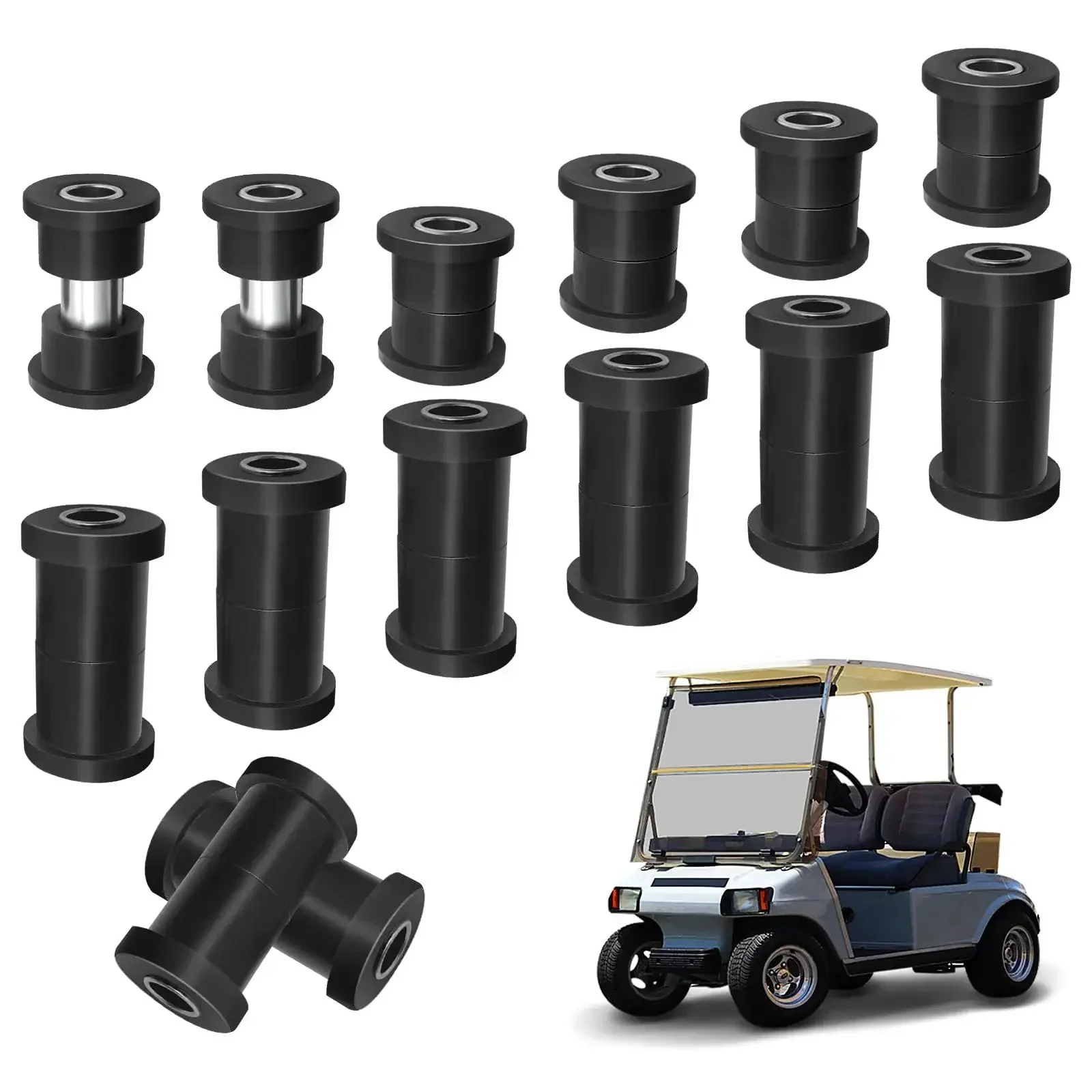 Club Car DS Bushing Kit For Front And Rear Suspension With Leaf Spring And Upper A Arm Heavy Duty Rubber Bushings And Steel Sleeves Fits 1992 And Up - Image 2