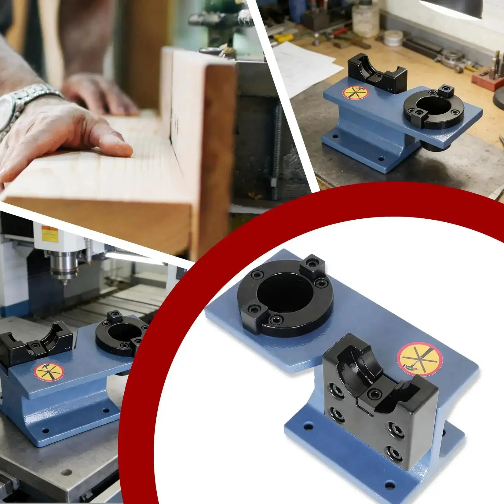 CNC CAT40 Tool Holder Tightening Fixture For Worktable, Lightweight Cast Iron And Aluminum Build, Easy Clamp And Precise Alignment, Reduces Tool Handle Damage, Strong Clamping Force For Secure Tool Holder Setup - Image 2