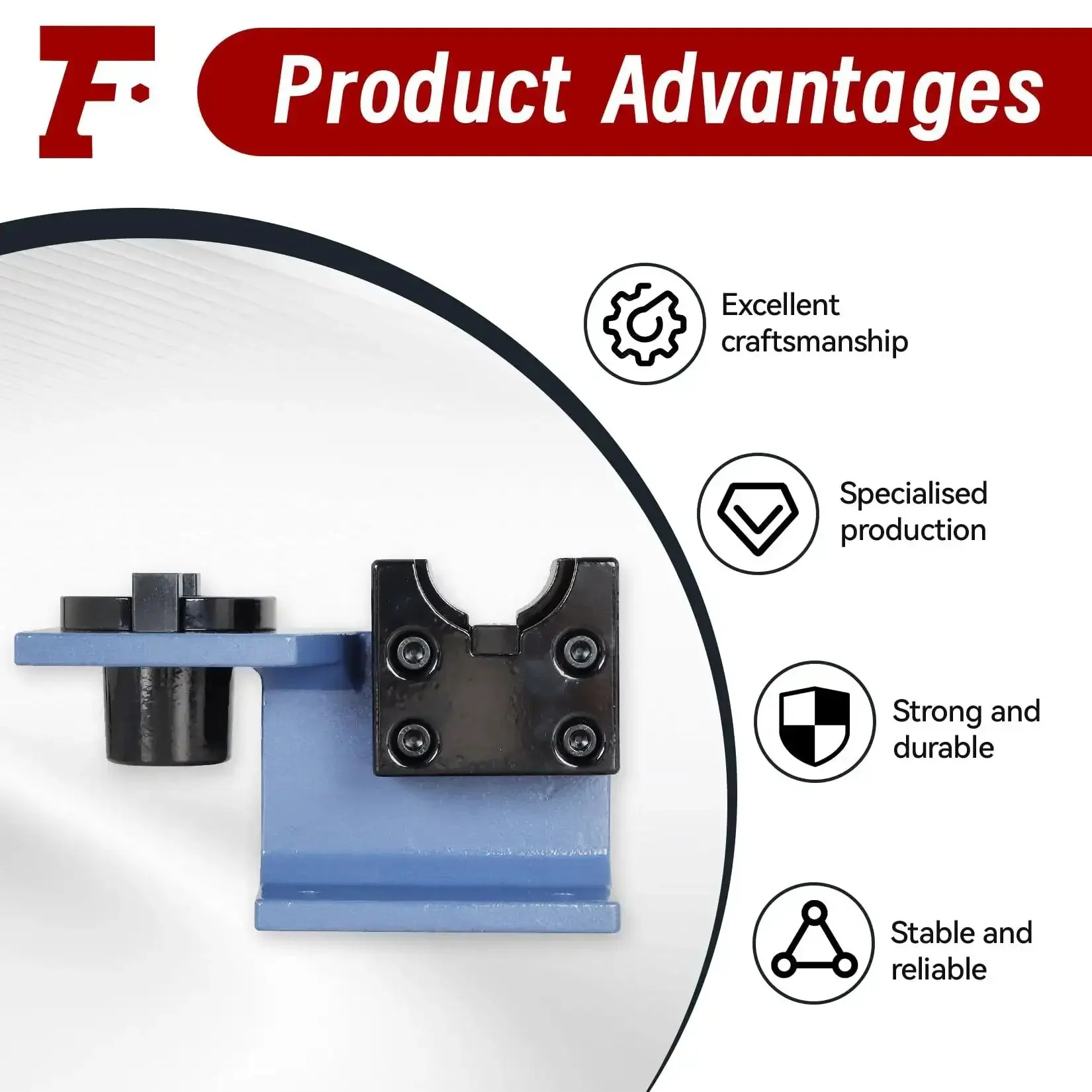 CNC CAT40 Tool Holder Tightening Fixture For Worktable, Lightweight Cast Iron And Aluminum Build, Easy Clamp And Precise Alignment, Reduces Tool Handle Damage, Strong Clamping Force For Secure Tool Holder Setup - Image 5
