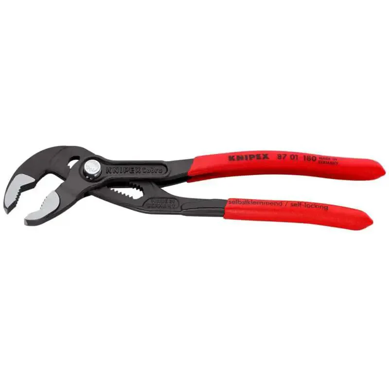 Cobra Water Pump Pliers 7 And A Quarter Inch Beefy Self Locking Pliers With Teeth Grip 18 Adjustment Positions Pinch Guard No Slip Grip Quick Adjust Button 30 Percent More Capacity Than Ordinary Pipe Wrenches Red - Image 12