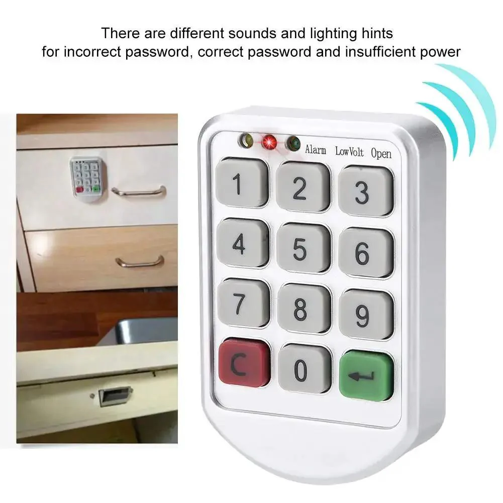 Code Lock Keypad Cabinet Lock With ABS Plastic Panel, Supports Temporary Or Fixed Passwords, Perfect For Lockers, Office Drawers, Saunas, Mobile Cabinets And Storage, Easy No Fuss Install With Long Battery Life - Image 7