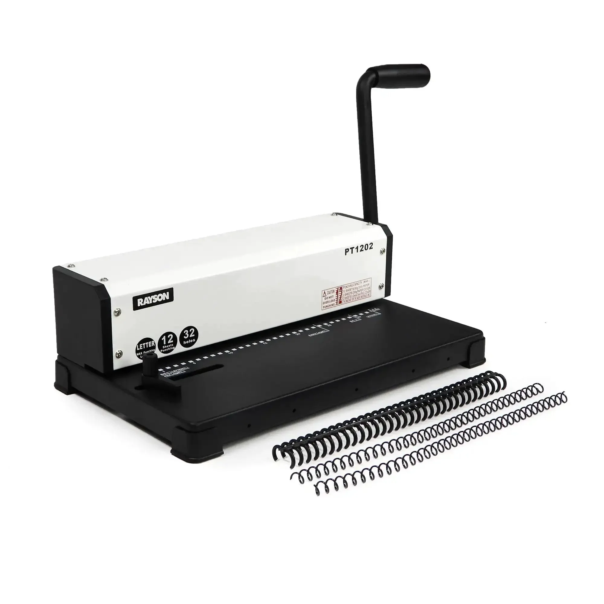 Coil Binding Machine For 3 To 1 Pitch With 32 Hole Punch, Perfect For Spiral And Click Binding Spines, Punches 12 Sheets At A Time, Built Tough Workhorse For Home Office Projects