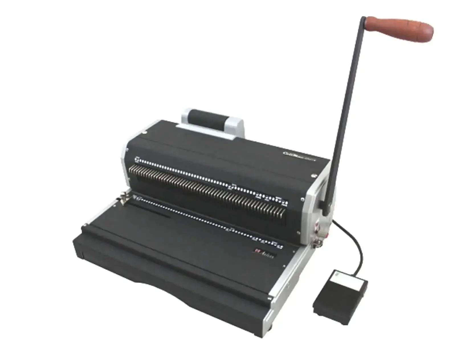 CoilMac-ER Plus Manual Coil Punch With Electric Inserter, 54 Disengageable Pins, 4x5mm Oval Holes, 0.248 Inch Pitch For Even Clean Holes, Punches Up To 20 Sheets Of 20Lb Paper Or 2.6mm Hardboard, Pro Grade, Easy To Use