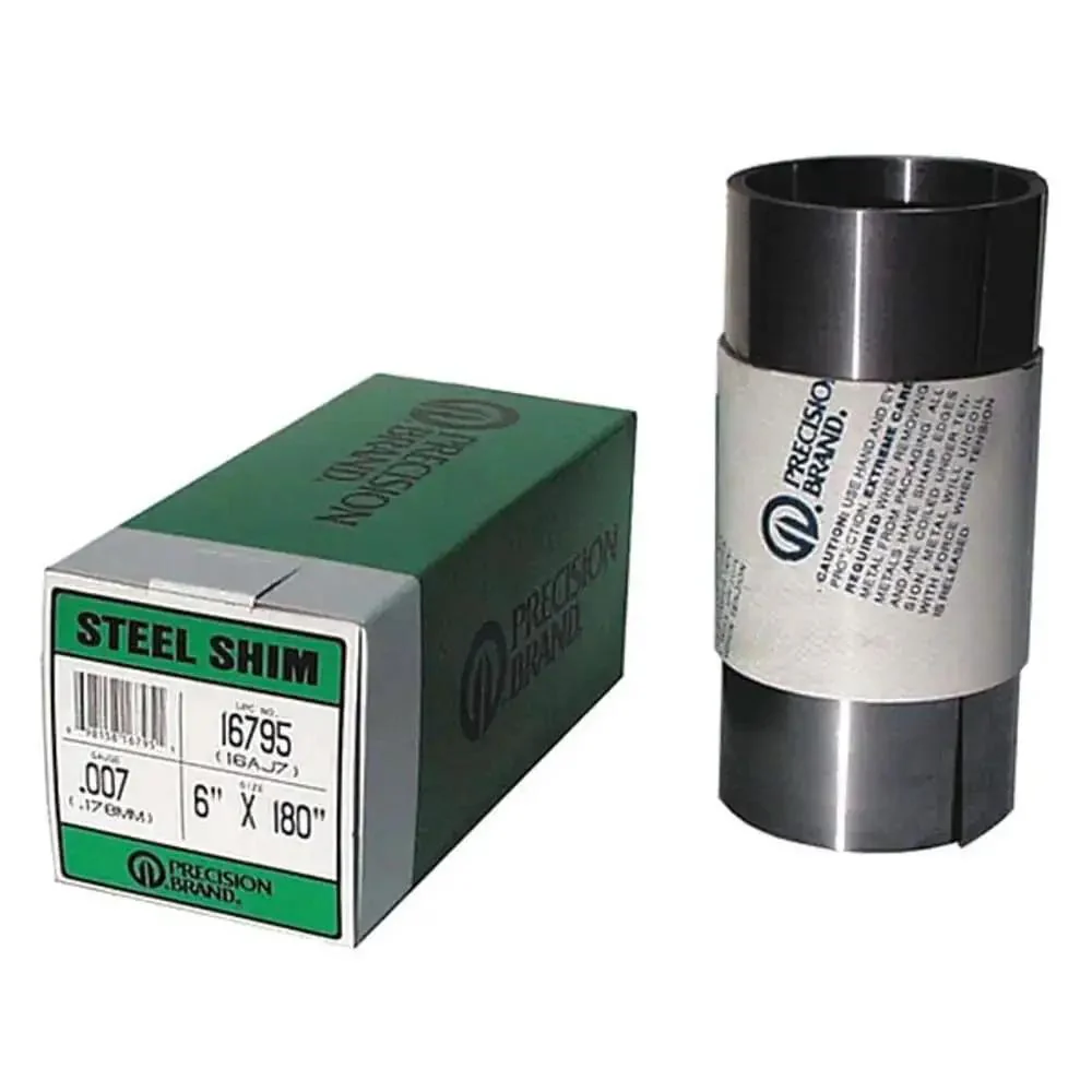 Cold Rolled Steel Shim Stock Roll 0.003 Inch Thick, 6 By 180 Inches, Low Carbon Shim Material, Built Tough Heavy Duty Flathead Shim, Super Hard 90 To 100 Rc, Made In The USA
