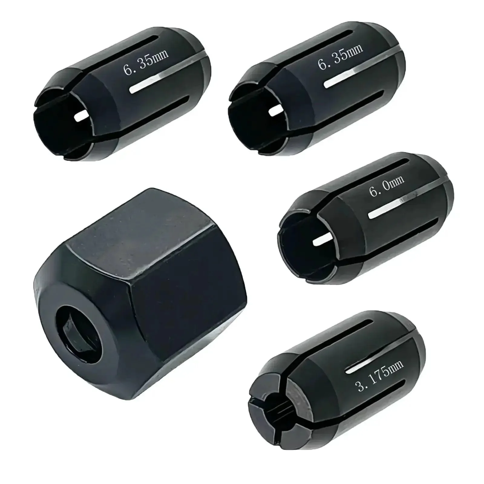 Collet Chuck And Nut Replacement Kit For Palm Routers And Drywall Tools 5 Pack With One Eighth Inch Two One Quarter Inch And Six Millimeter Collets Plus Nut Fits DW660 DW551 DCS Series Cutout Tools And RotoZip Spiral Saws - Image 5