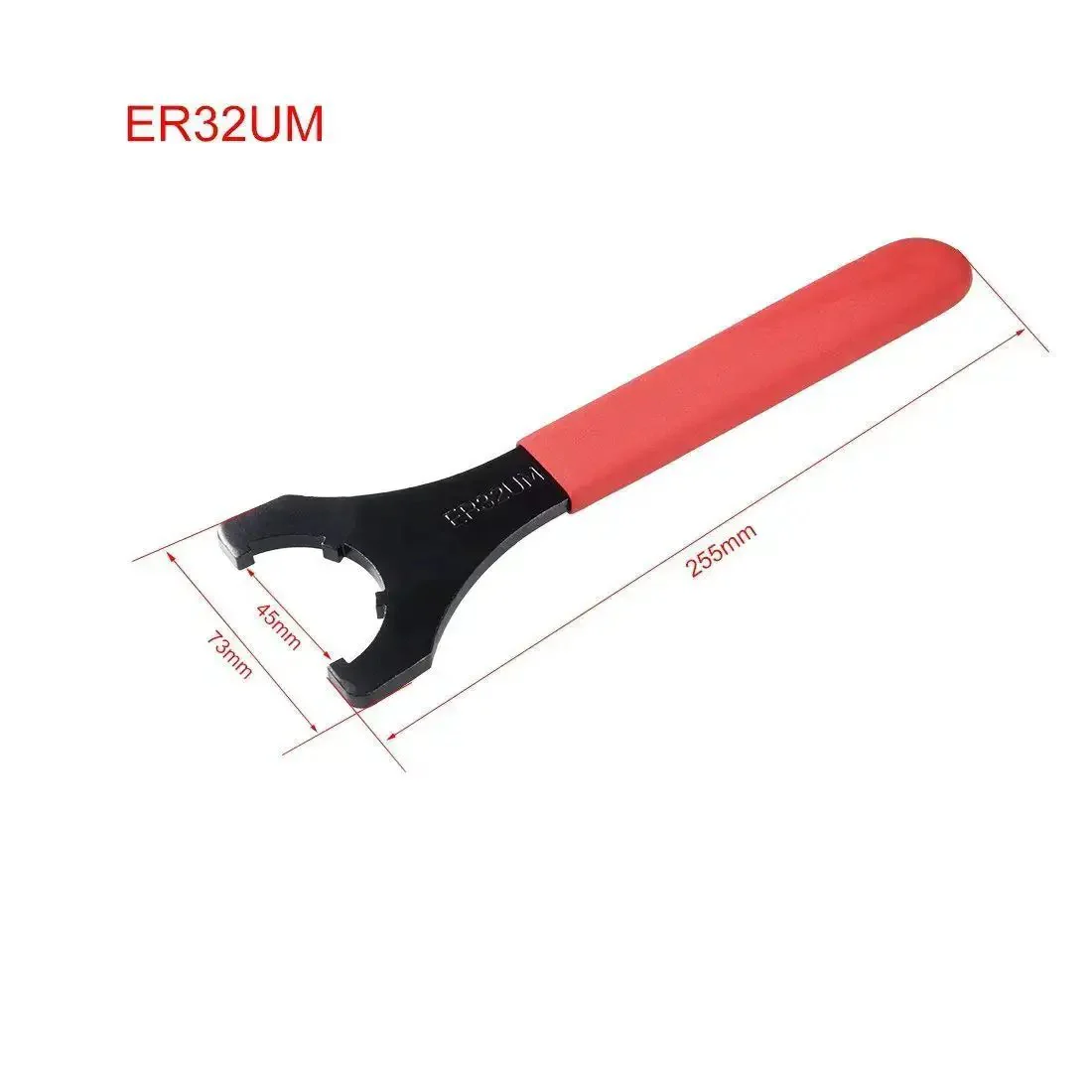 Collet Chuck Wrench For ER32 Tightening And Loosening Nuts And Screws, Pro Grade Heavy Duty Metal And Plastic Handle, 10 Inch Long Spanner With 45mm Opening, The Go To Tool For CNC Milling Lathes And DIY Machining Jobs - Image 3