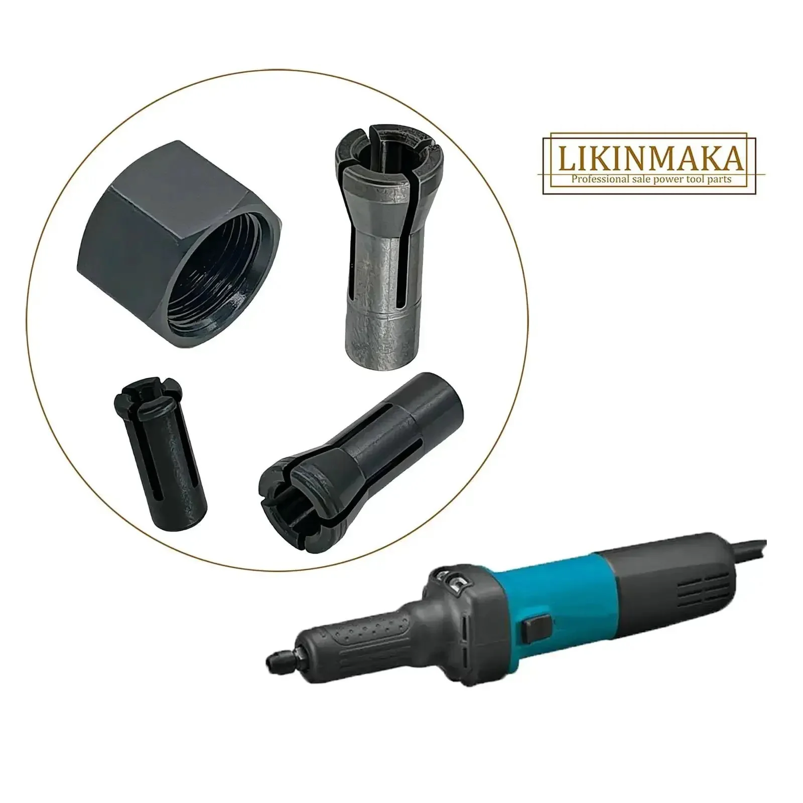 Collet Cone Set For Die Grinders Five Piece Kit With Two 6.35mm Cones One 6mm Cone One 3mm Cone Plus Pro Grade Collet Nut Replacement Parts For 906H GD0601 GD0603 Die Grinders Ideal For Precise Grinding Deburring And Polishing On Metal Plastic And Wood - Image 2
