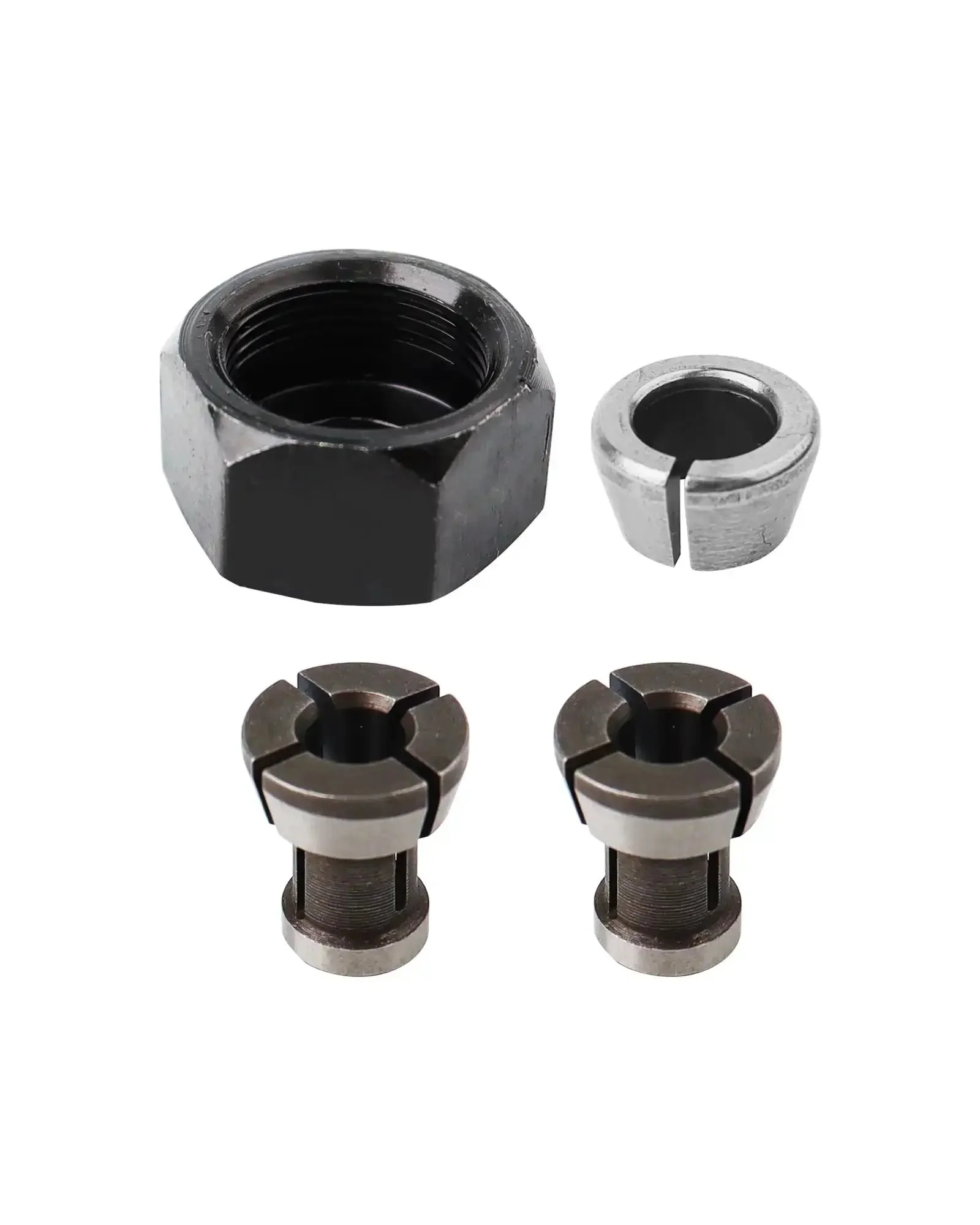 Collet Nut Kit Replacement For Makita Drills And Rotary Tools One Quarter Inch Six Point Three Five Millimeter Six Millimeter Compatible With RP0900 RT0700C RT001G RT0701C RT0702C RP2301FCXK DRT50Z DRT50 MT361 763637-1 763636-3 Nut Parts Assembly