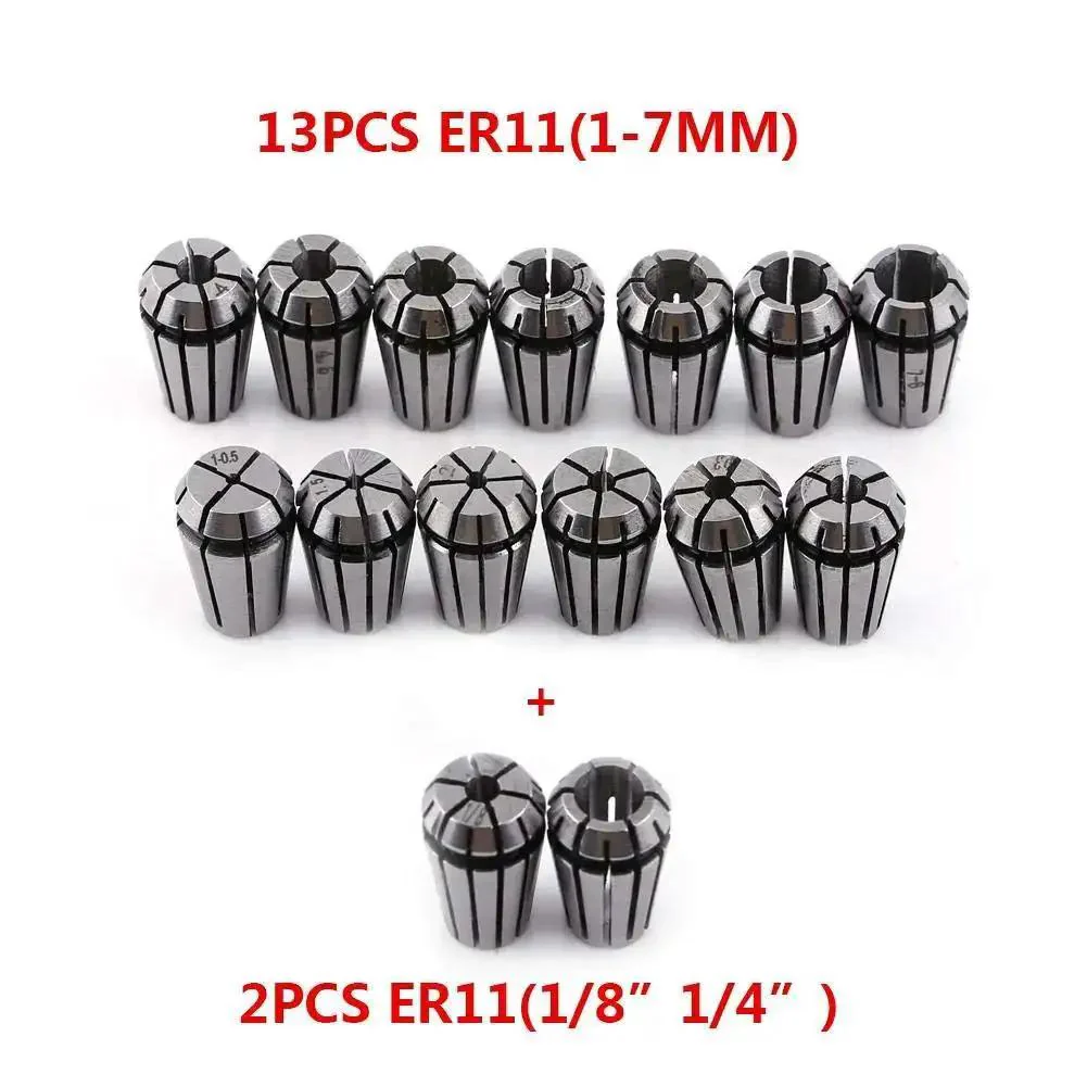 Collet Set for CNC Milling and Lathe Tools, 15-Piece ER11 Kit Built for Tight Tolerances, Pro Grade, Precision Ground for Minimal Runout, Heavy-Duty, Heat-Treated Collets, Range 1mm to 1/8 Inch, Engraving Machine Accessories - Image 6