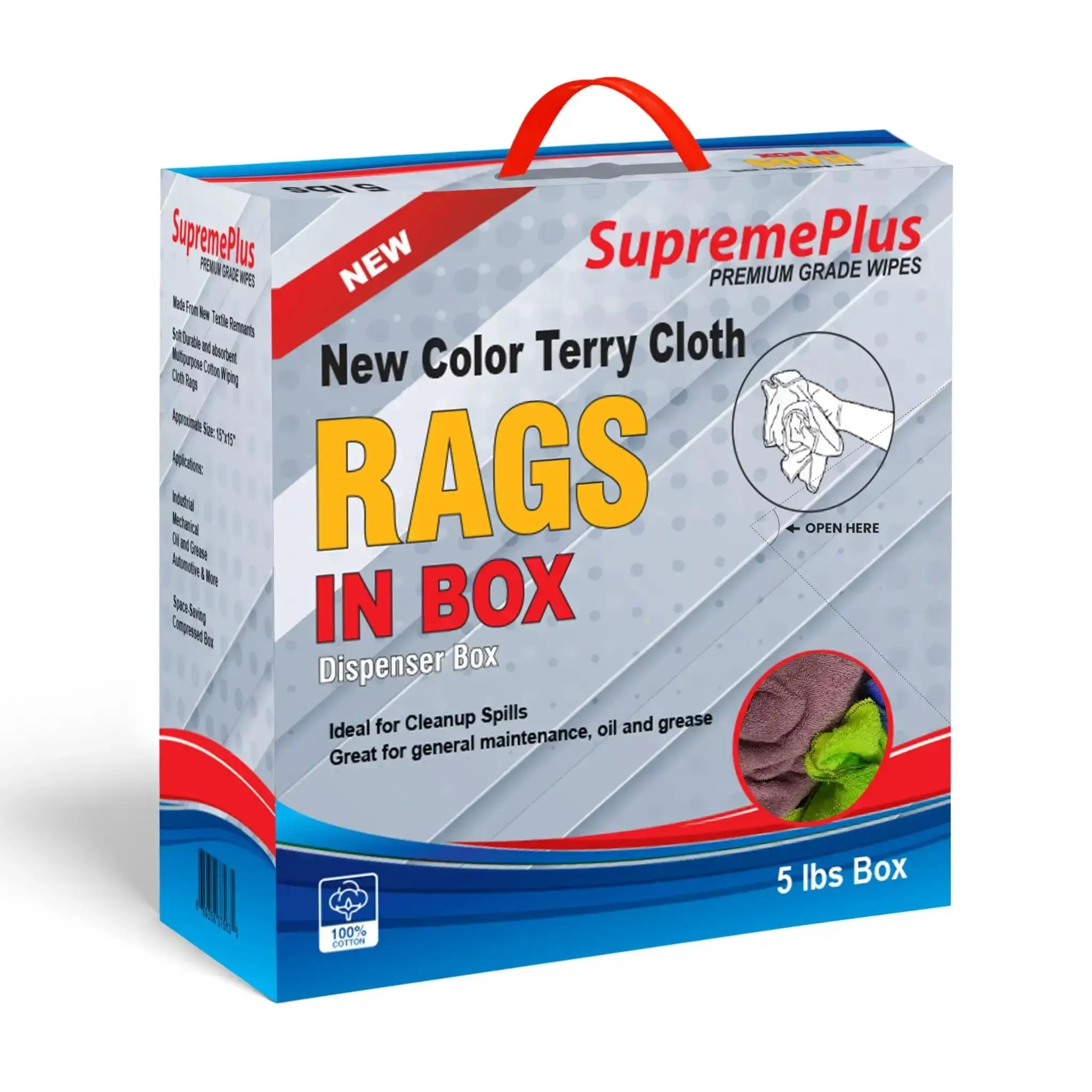 Color Terry Cloth Rags 5 Lb Compressed Box Super Absorbent Cotton Towels For Garage, Shop, Industrial Use And Housekeeping Bulk Cleaning Rags Multi Purpose Great For Drying, Wiping, Grime Busting And Heavy Duty Cleanup - Image 9