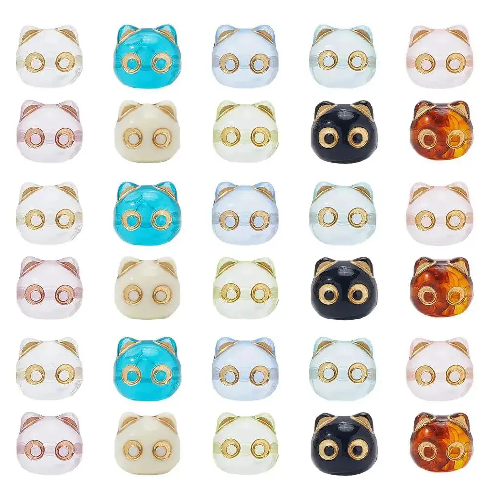 Colorful Acrylic Cat Beads Kit 100 Pcs, Cute 3D Cat Face Spacers For Jewelry Making, Bracelets, Necklaces, Keychains, DIY Crafts, Loose Beads For Craft Lovers And DIYers - Image 2