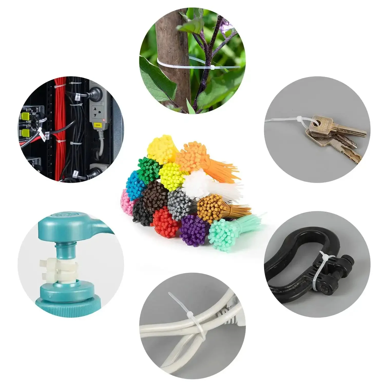 Colorful Zip Ties 1400 Pack 4 Inch Multicolor Plastic Wire Ties Assortment For Home Office Garden Garage And Workshop Self Locking Durable Cable Ties Great For Cables And Bundles - Image 2