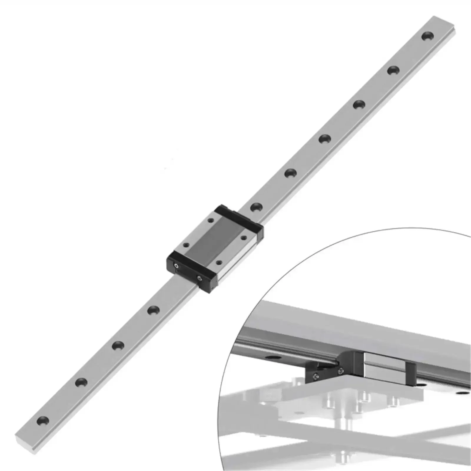 Compact 100mm To 500mm Linear Rail Slide With Black Carriage High Precision Guide 1 Piece H350mm Length Built For Go To DIY Projects And Small Machinery Motion - Image 3