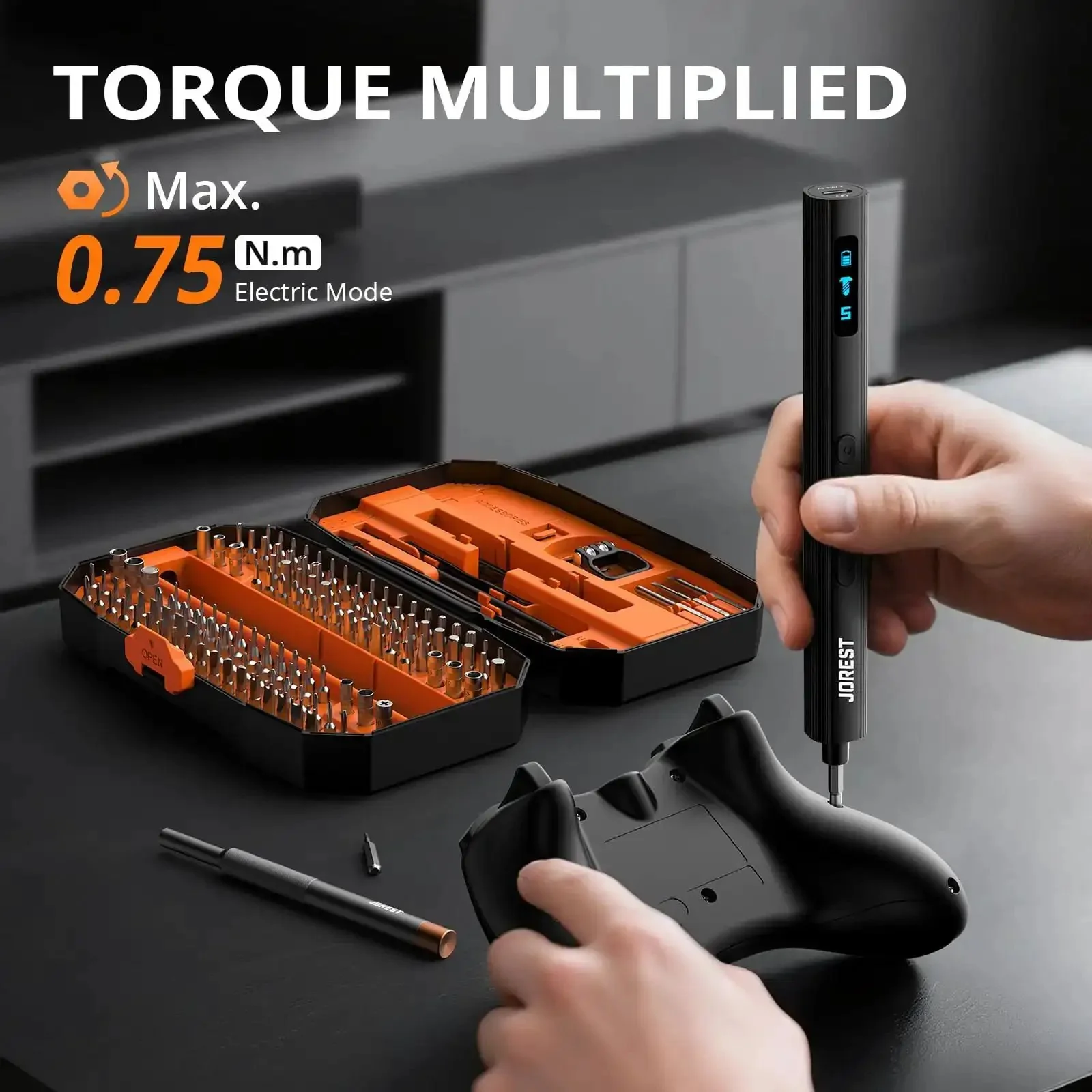 Compact 155 In 1 Mini Electric Screwdriver Cordless Set With 5 Adjustable Torque Levels Up To 0.75Nm Magnetic Repair Tool Kit For iPhone, PC, Laptop, PS4, PS5, Xbox And Smart Watches A Dope Gift For Men And All The Tech Heads - Image 9