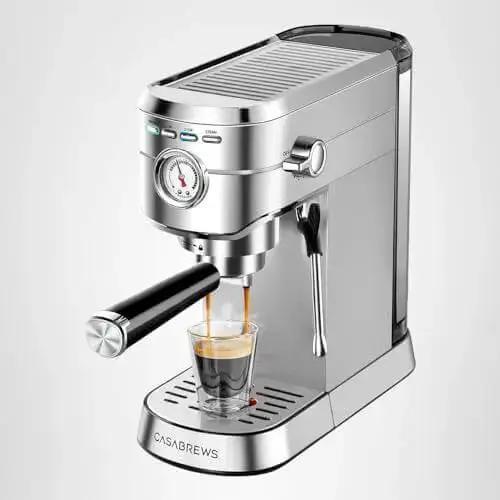 Compact 20 Bar Espresso Machine With Steam Milk Frother For Home Barista Vibes Stainless Steel Coffee Maker With 34 Ounce Removable Water Tank For Cappuccino Lattes Macchiatos Silver - Image 2