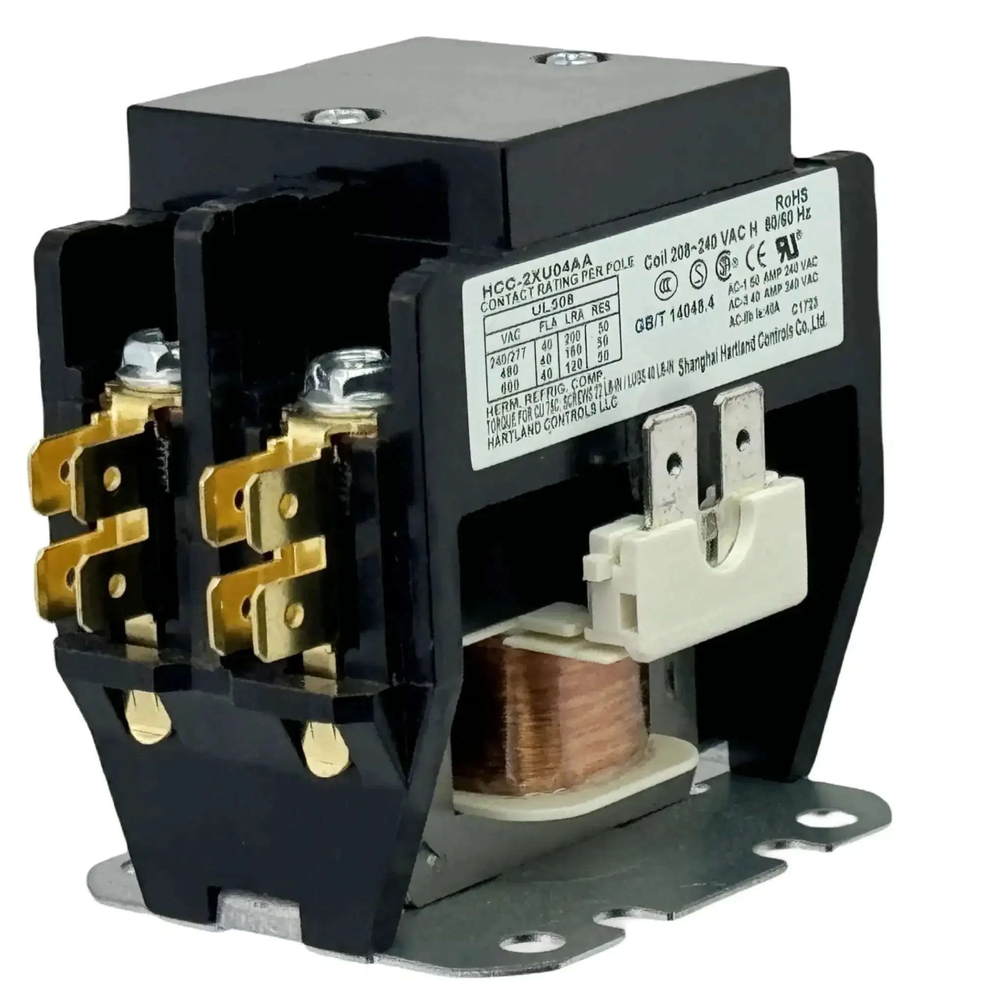 Compact 208V-240V 40A DPST Contactor For HVAC And Commercial Appliances, 50-60Hz Bipolar AC Relay, Ideal For Air Conditioning, Refrigeration, Food Processing, Kitchen Equipment, Home Use, Go-To Lightweight And Budget-Friendly - Image 5