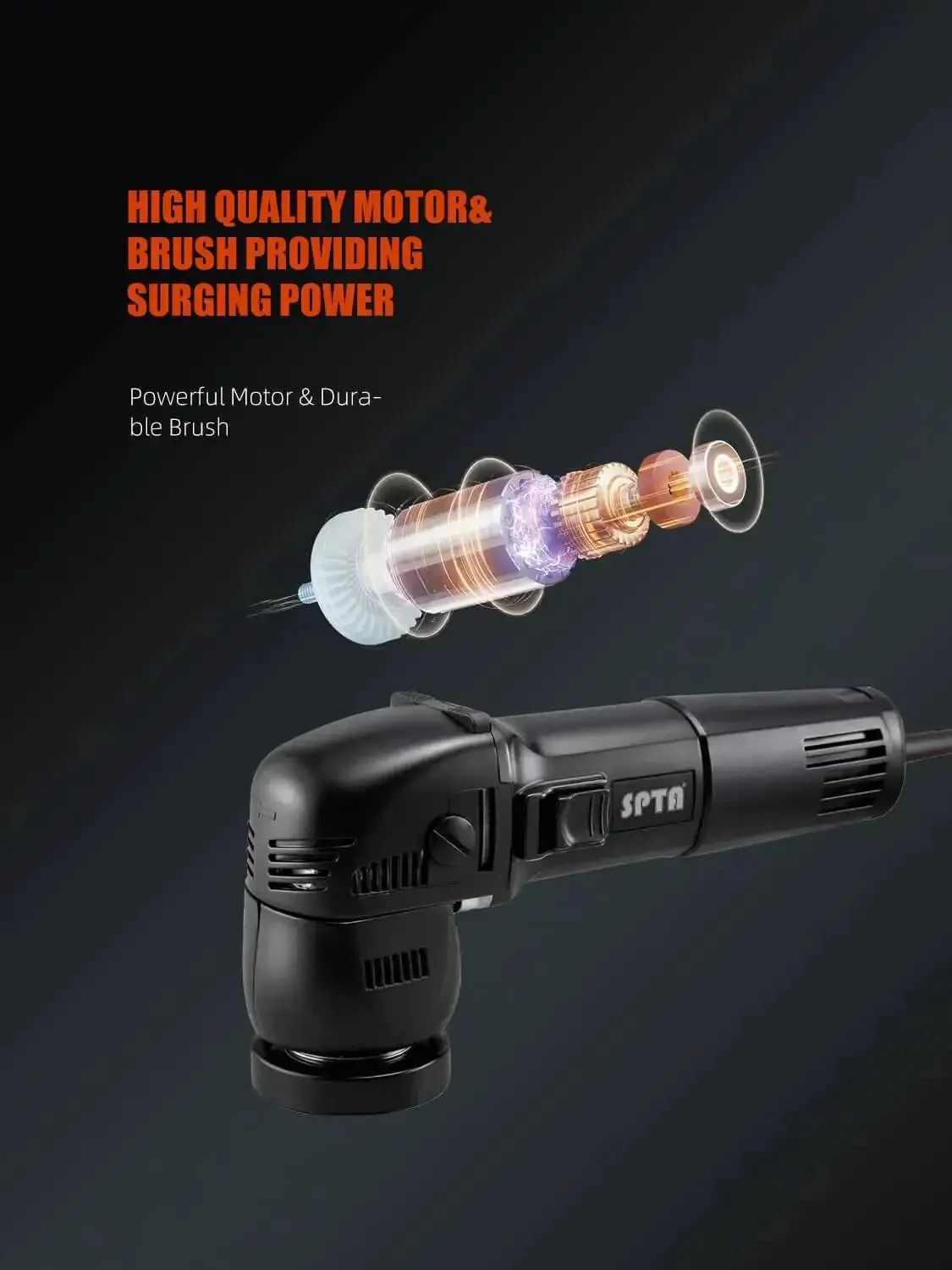 Compact 3 Inch Orbital Polisher With 10mm Orbit 780W Variable Speed Dual Action Ergonomic Grip Includes Polishing Pads Sanding Discs And Pad Conditioning Brush For Quick Easy Detailing - Image 7