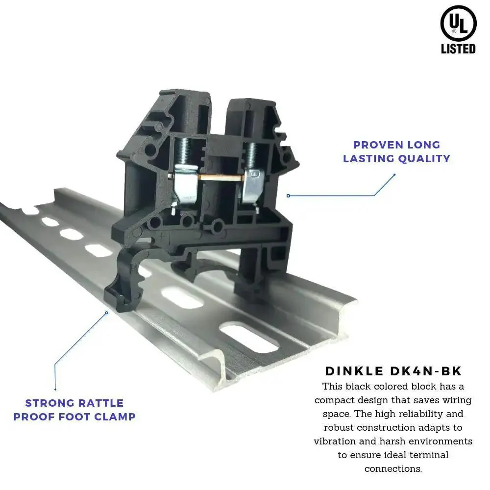 Compact DIN Rail Terminal Block Screw Type UL 600V 30A 10-22AWG, Pack of 100, Built Tough, Vibration-Resistant Electrical Connection Block for Industrial Panels and Control Systems - Image 5