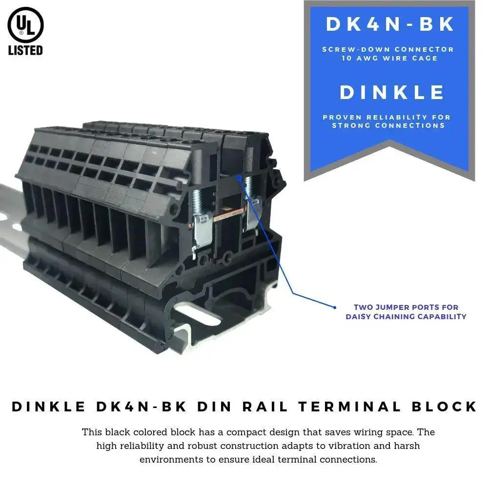 Compact DIN Rail Terminal Block Screw Type UL 600V 30A 10-22AWG, Pack of 100, Built Tough, Vibration-Resistant Electrical Connection Block for Industrial Panels and Control Systems - Image 7