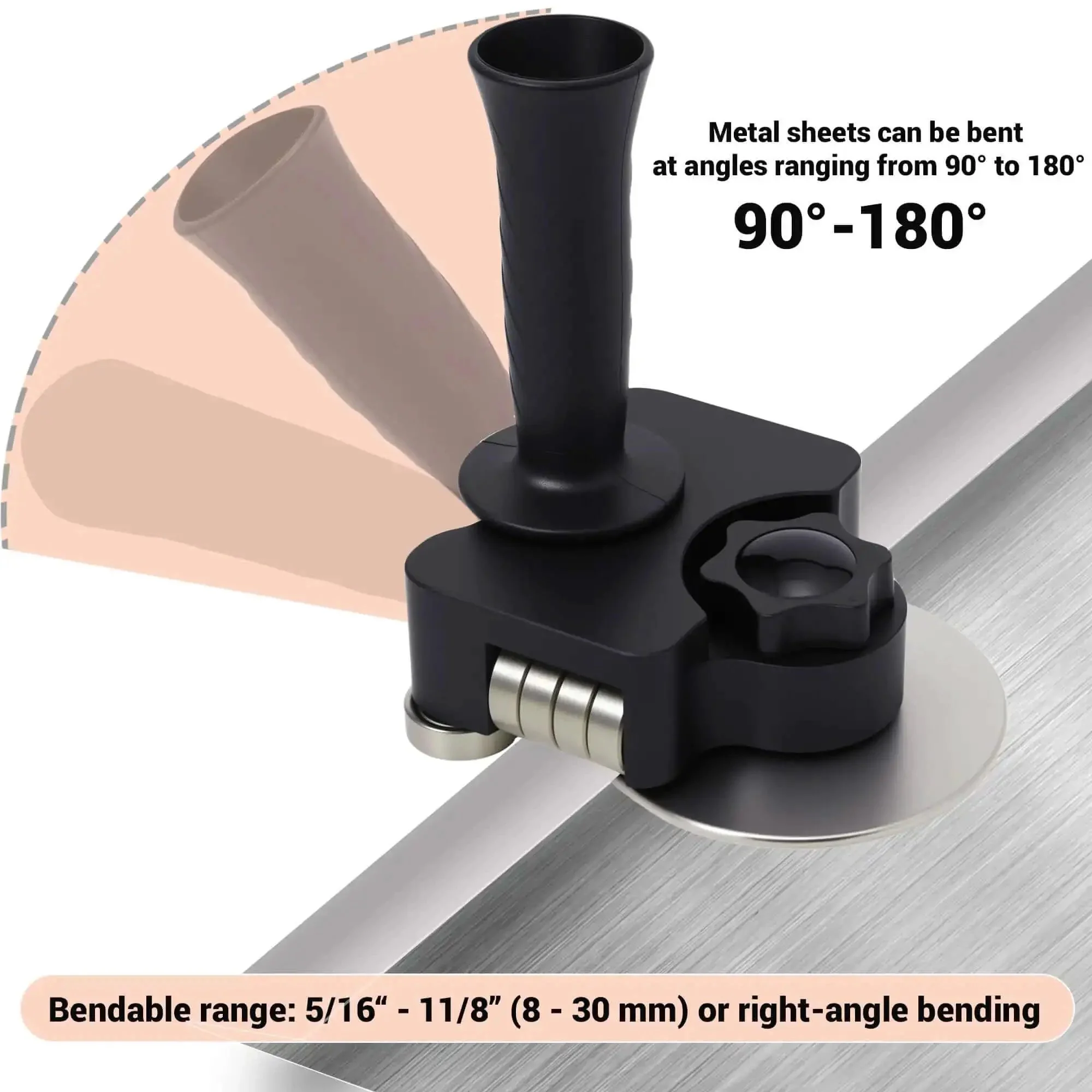 Compact Manual Metal Bending Machine For Sheet Metal No Fuss Easy To Use Multi Metal Compatible Bender That Bends From 90 To 180 Degrees And Handles 26 Ga Stainless Steel 0.1 Cm Zinc 24 Ga Steel 0.040 Inch Aluminum 20 Oz Copper Black - Image 3