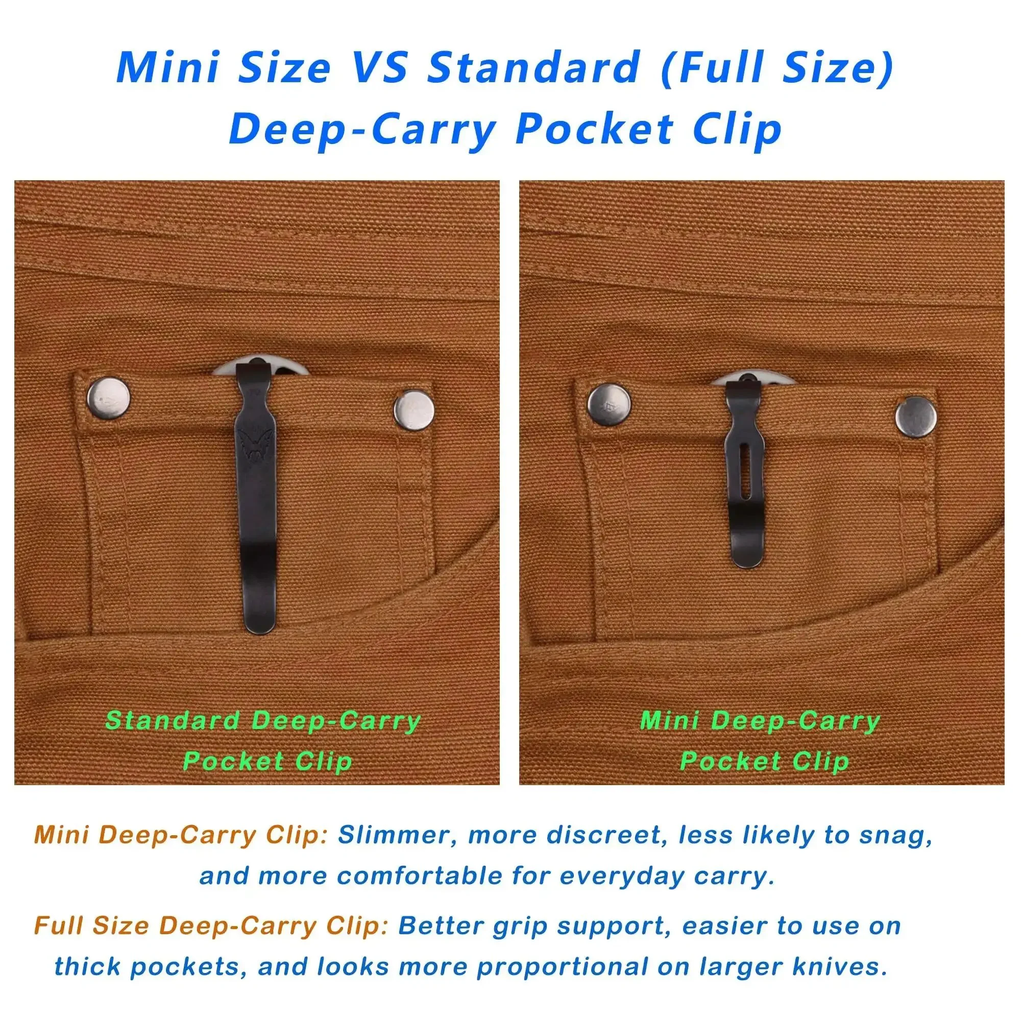 Compact Mini Deep Carry Pocket Clip In Stainless Steel Black 1.64 Inch Includes 2 Clip Screws Ultra Durable EDC Knife Clip For Everyday Carry Fits Most Knives Including Bugout 535 And Similar Models - Image 6