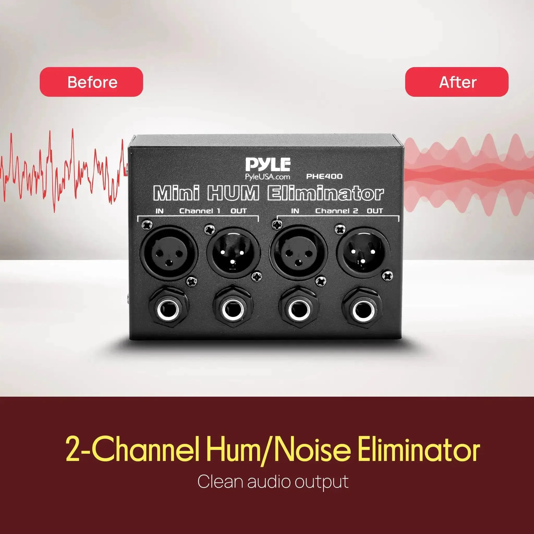 Compact Mini Hum Eliminator Box for Audio Gear, 2 Channel Passive Ground Loop Isolator, Noise Filter and AC Buzz Destroyer, Hum Killer With One Quarter Inch TRS and XLR Input Output, One To One Isolation Transformer for Studio and Live Rigs - Image 6