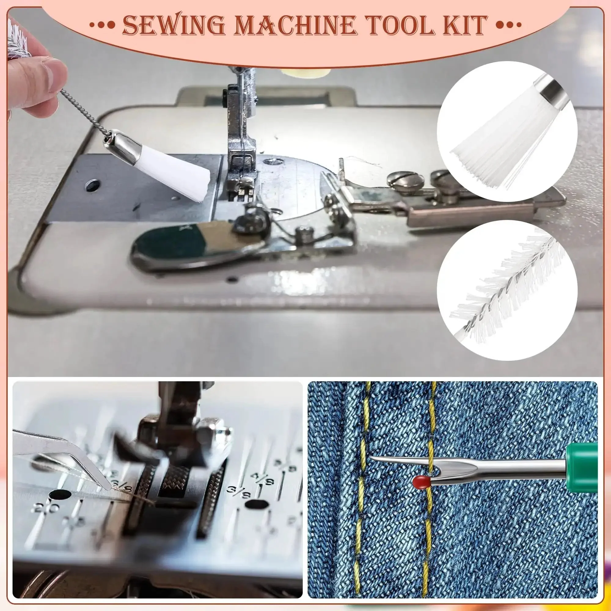 Complete 14 Piece Sewing Machine Cleaning Kit With Tweezers Double Headed Brush Must Have Screwdrivers Seam Rippers And Silicone Brushes For Quick Repairs And Deep Cleaning Of Your Sewing Machine - Image 4