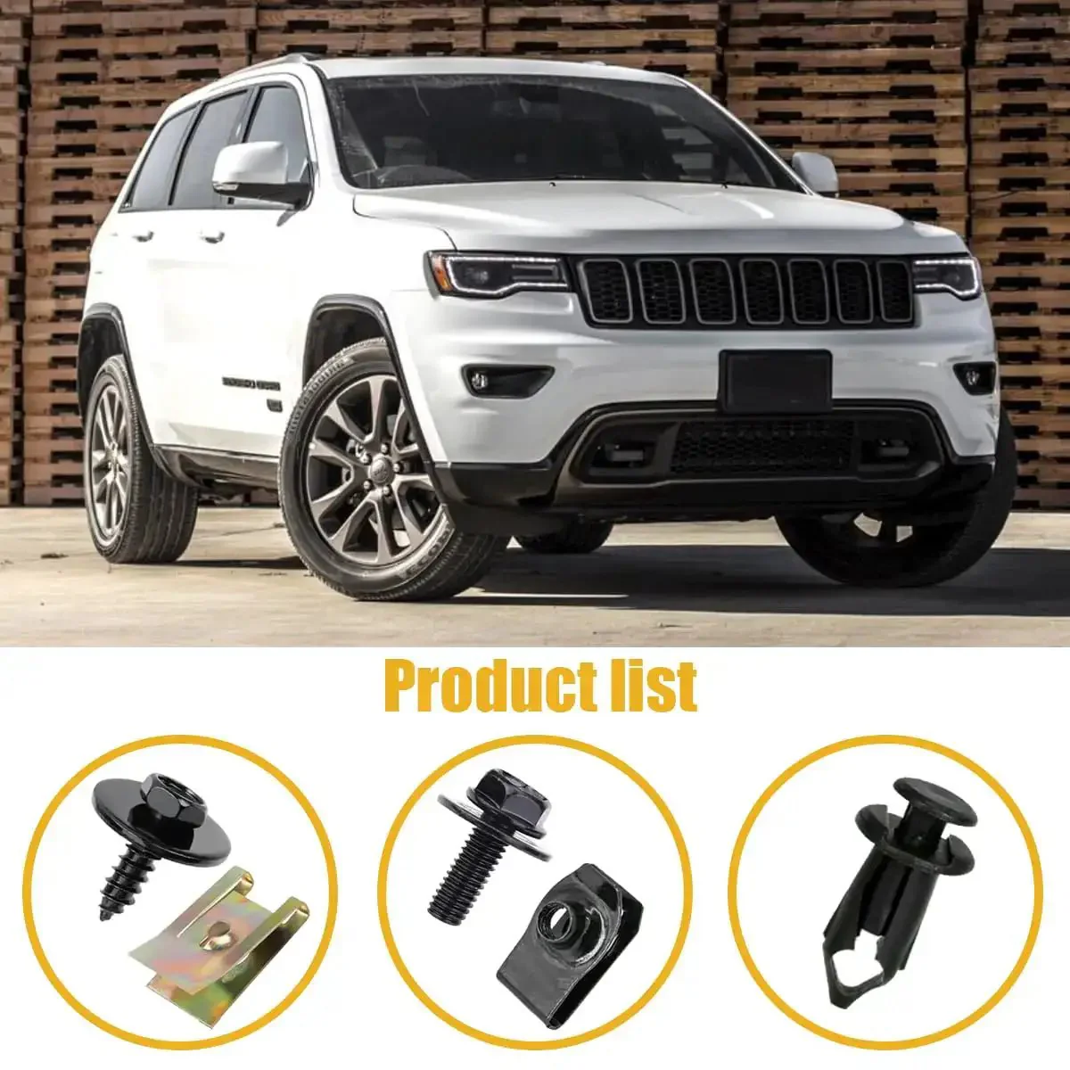 Complete Car Body Fasteners Kit With Screws Bolts Push Rivets And Clips For Under Cover Splash Shield Replacement Durable Plastic Retainer Clips U Nuts Body Bolts And Hardware Set For Easy DIY Car Repairs - Image 4