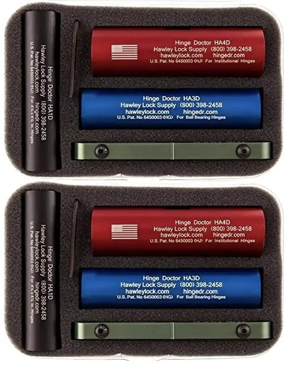 Complete Notched Hinge Repair Kit Set for Fast Fixes Two Pack With Free Carry Case USA Made Tools HA1 HA2 HA3 HA4 Full Notched Tool Set for Easy Door Hinge Repairs