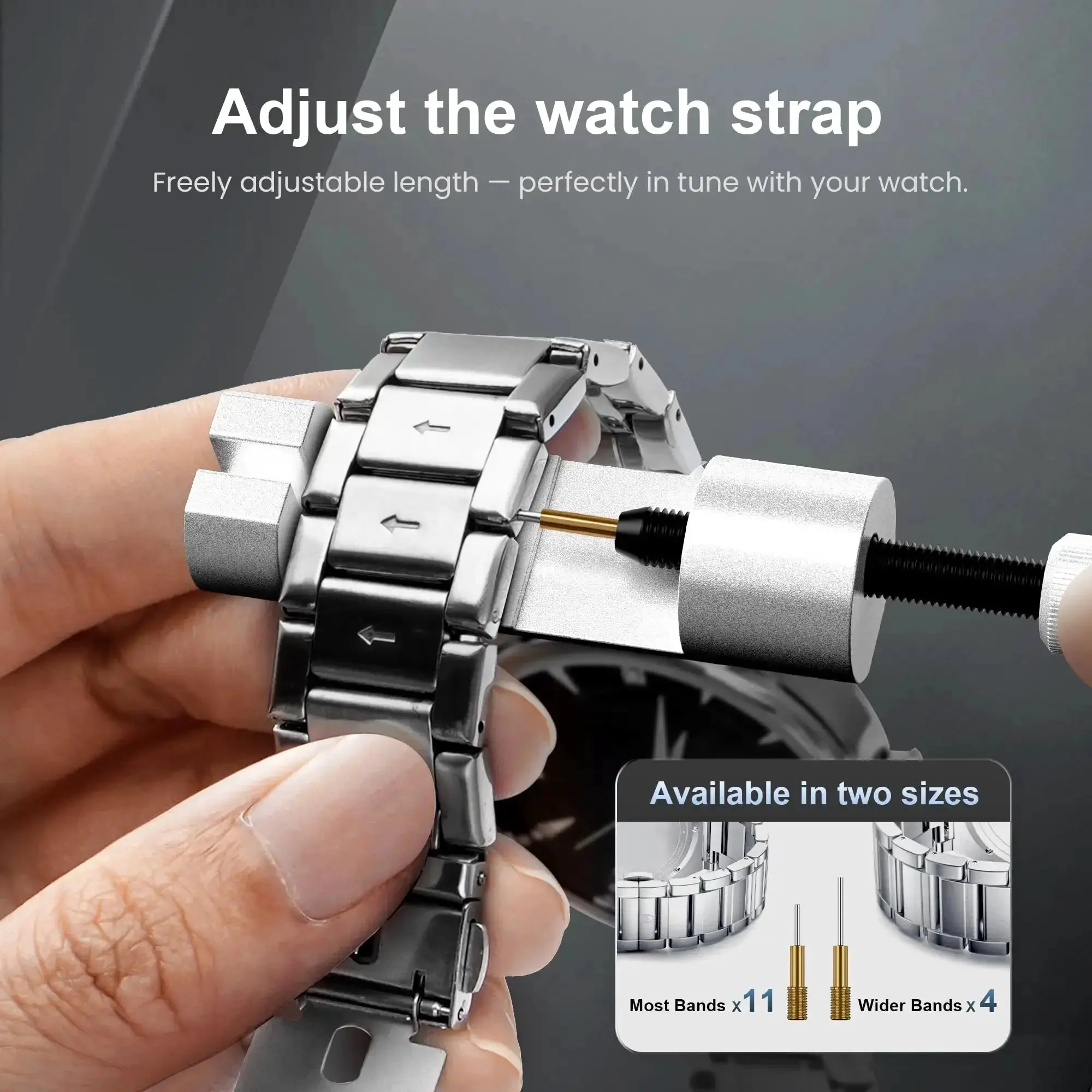 Comprehensive Pro Grade Watch Repair Kit For Battery Replacement And Link Removal Resizing Opening Case Back Remover Spring Bar Tool Screwdrivers Gasket Replacement And Cleaning With Strap Adjustment Tools - Image 2