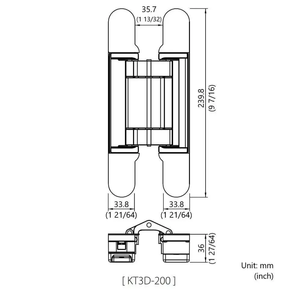 Concealed 3D Adjustable Invisible Hinge Set Of Two Up To 352 Lbs Per Door Satin Chrome For Frameless Doors 180 Degree Opening Non Handed Heavy Duty Low Profile Zinc Alloy Body With Smooth Operation - Image 2