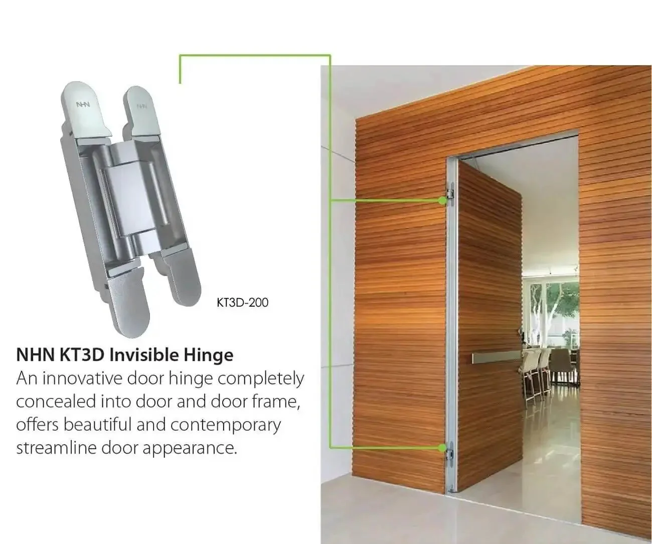 Concealed 3D Adjustable Invisible Hinge Set Of Two Up To 352 Lbs Per Door Satin Chrome For Frameless Doors 180 Degree Opening Non Handed Heavy Duty Low Profile Zinc Alloy Body With Smooth Operation - Image 3