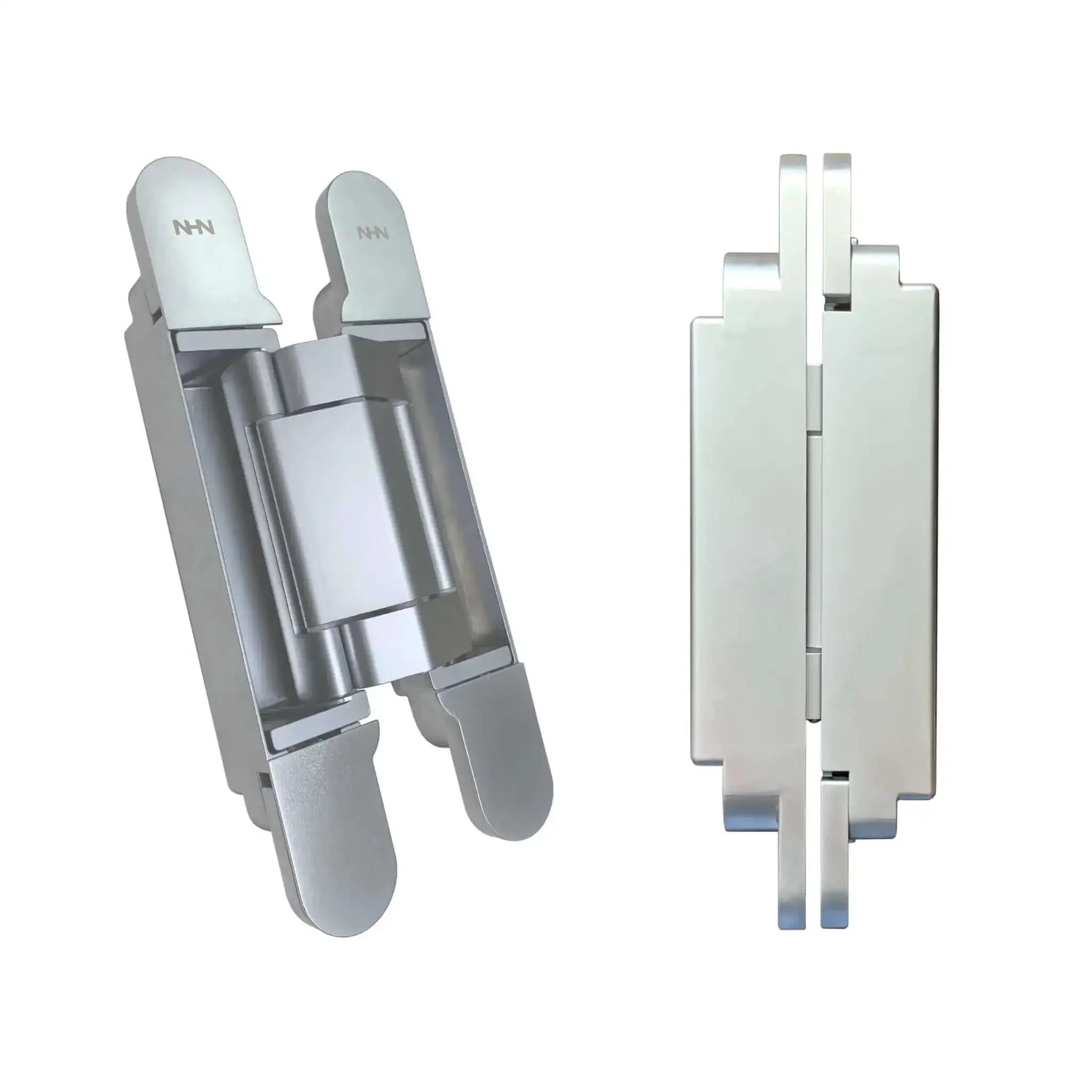 Concealed 3D Adjustable Invisible Hinge Set Of Two Up To 352 Lbs Per Door Satin Chrome For Frameless Doors 180 Degree Opening Non Handed Heavy Duty Low Profile Zinc Alloy Body With Smooth Operation - Image 5