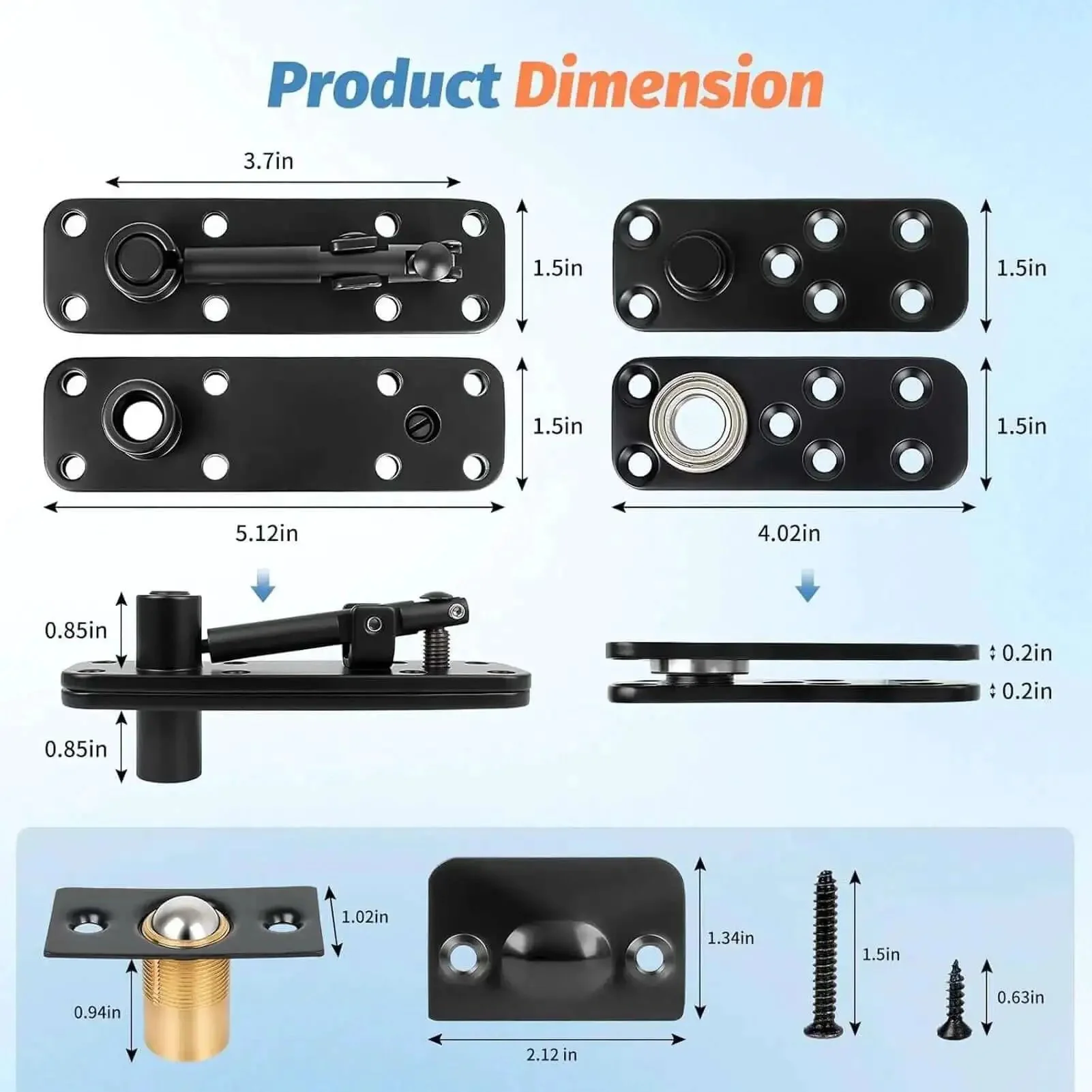 Concealed Pivot Hinge For Secret Doors And Bookcases, 570 Lb Load Capacity, 360 Degree Silent Rotation, Heavy Duty Hardware For Hidden Door Projects, Durable, Quiet, Easy Install - Image 4