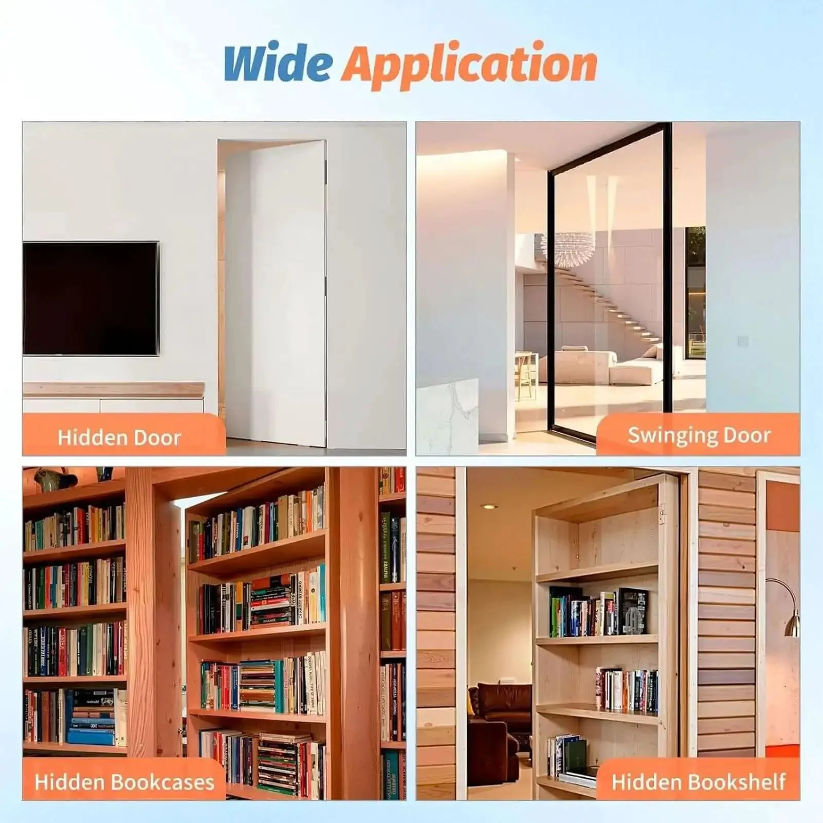Concealed Pivot Hinge For Secret Doors And Bookcases, 570 Lb Load Capacity, 360 Degree Silent Rotation, Heavy Duty Hardware For Hidden Door Projects, Durable, Quiet, Easy Install - Image 5