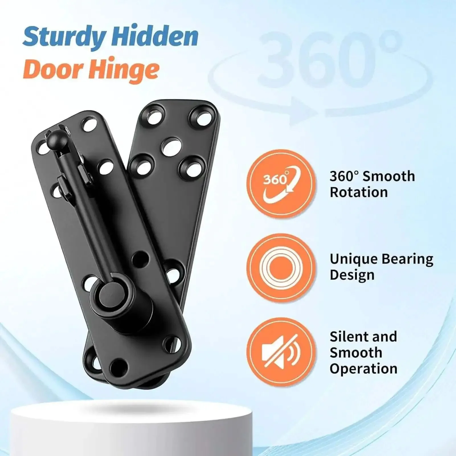 Concealed Pivot Hinge For Secret Doors And Bookcases, 570 Lb Load Capacity, 360 Degree Silent Rotation, Heavy Duty Hardware For Hidden Door Projects, Durable, Quiet, Easy Install - Image 7