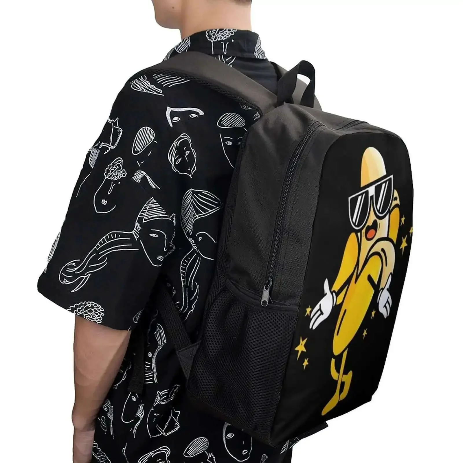 Cool Banana Style Backpack For Men And Women Go To Everyday Travel And Hiking 17 Inch Capacity With Durable 600D Oxford Fabric And Spacious Main Compartment And Versatile Use - Image 4