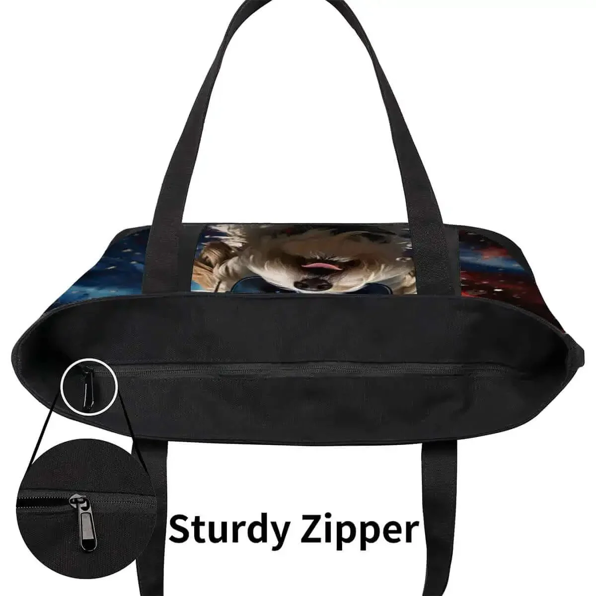 Cool Dog Sunglasses Inspired Canvas Laptop Tote For Women, Lightweight Office Briefcase Style Bag, 14.1 x 20.4 x 4.7 Inch Fits Laptop Or iPad, Travel Ready Work Bag For Bosses On The Go - Image 5
