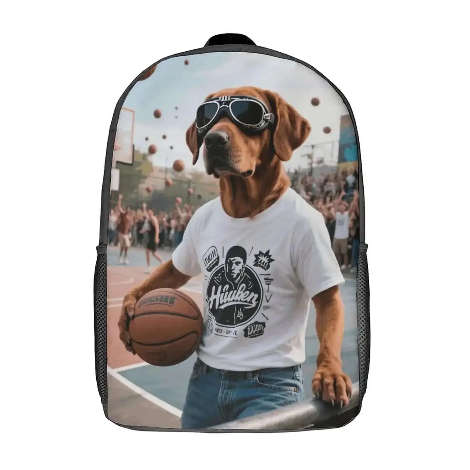Cool Dog With Sunglasses Backpack For Men And Women Durable 600D Polyester Bookbag Lightweight 17 Inch Laptop Daypack Big Capacity Minimalist Casual Work And Travel Bag Everyday Carry Ready - Image 3