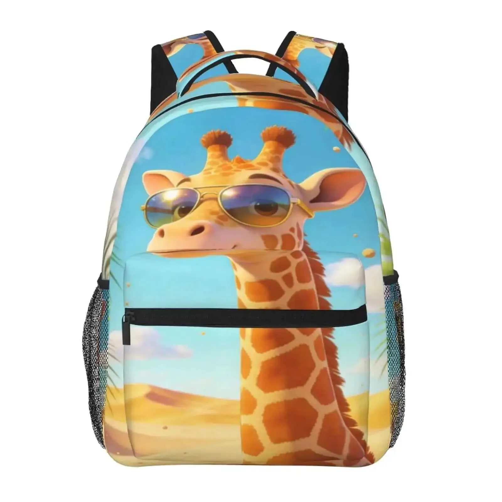 Cool Giraffe Desert Sunglasses Double Shoulder Backpacks Ideal For Work Hiking Travel And School Go To Everyday Carry Lightweight Laptop Backpack With Large Capacity Premium Polyester Canvas Daypack